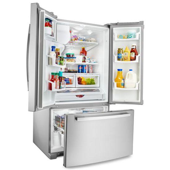 36-inch French Door Bottom-Freezer Refrigerator with Fast Cool Option - black - Image 2
