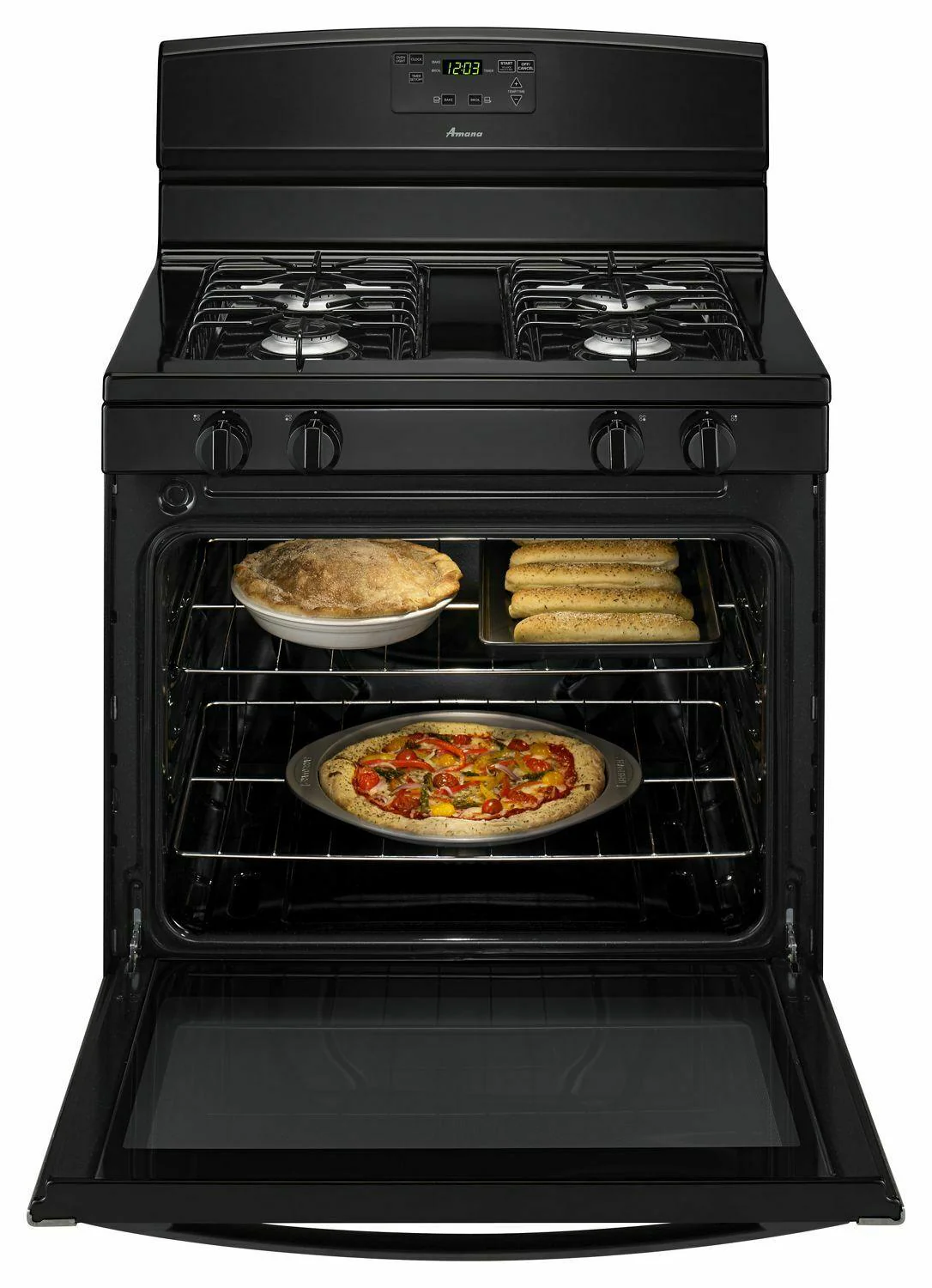 30-inch Gas Range with Easy Touch Electronic Controls - Black - Image 2