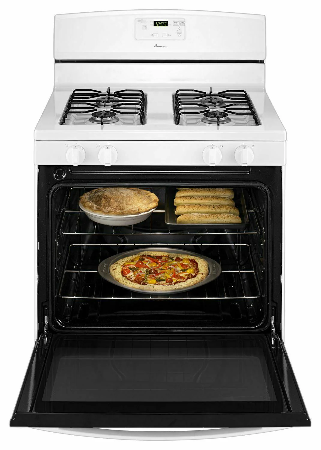 30-inch Gas Range with Easy Touch Electronic Controls - White - Image 2