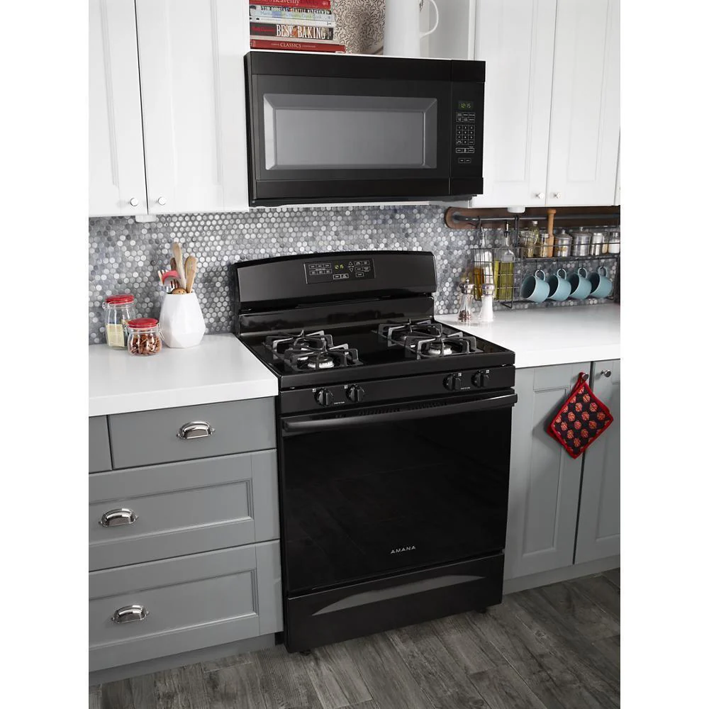 Amana AMV2307PFB 1.6 Cu. Ft. Over-the-Range Microwave with Add 0:30 Seconds - Black - Image 7