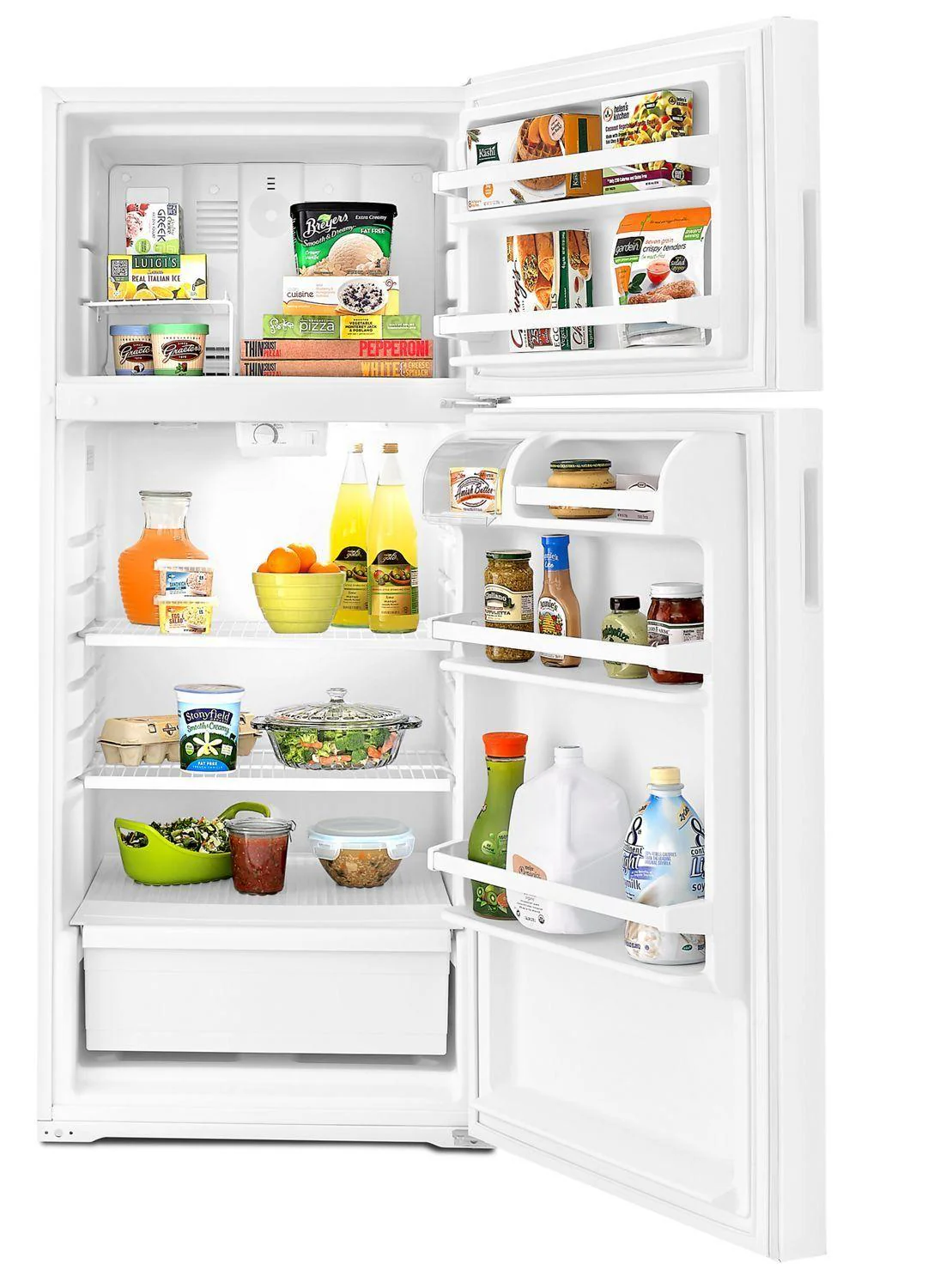 Amana ART106TFDW 28-inch Top-Freezer Refrigerator with Gallon Door Storage Bins White - Image 2
