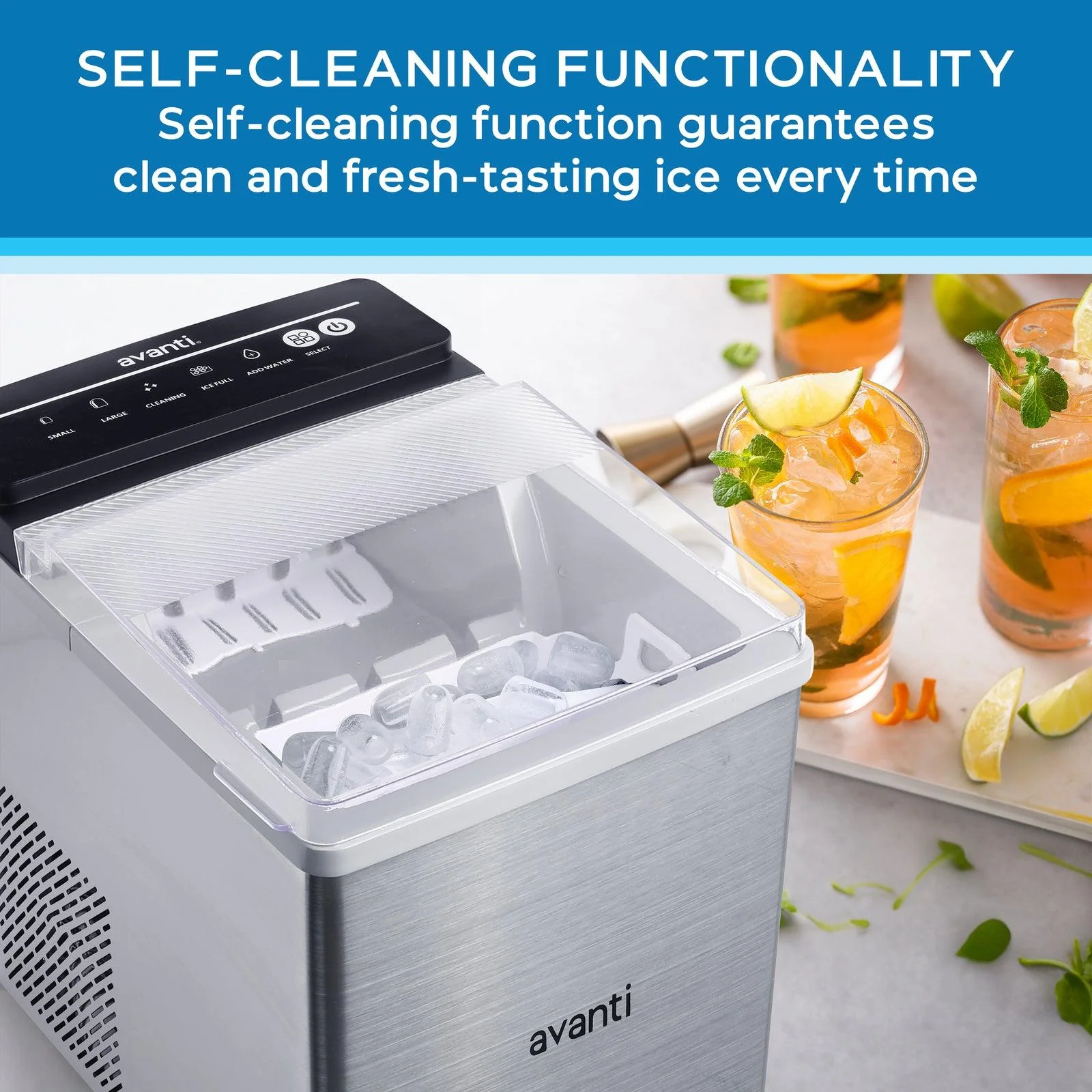 AVIM333SIS Avanti Speedy Ice Countertop Bullet Ice Maker - Stainless Steel / 5.82 cu. ft. - Image 5
