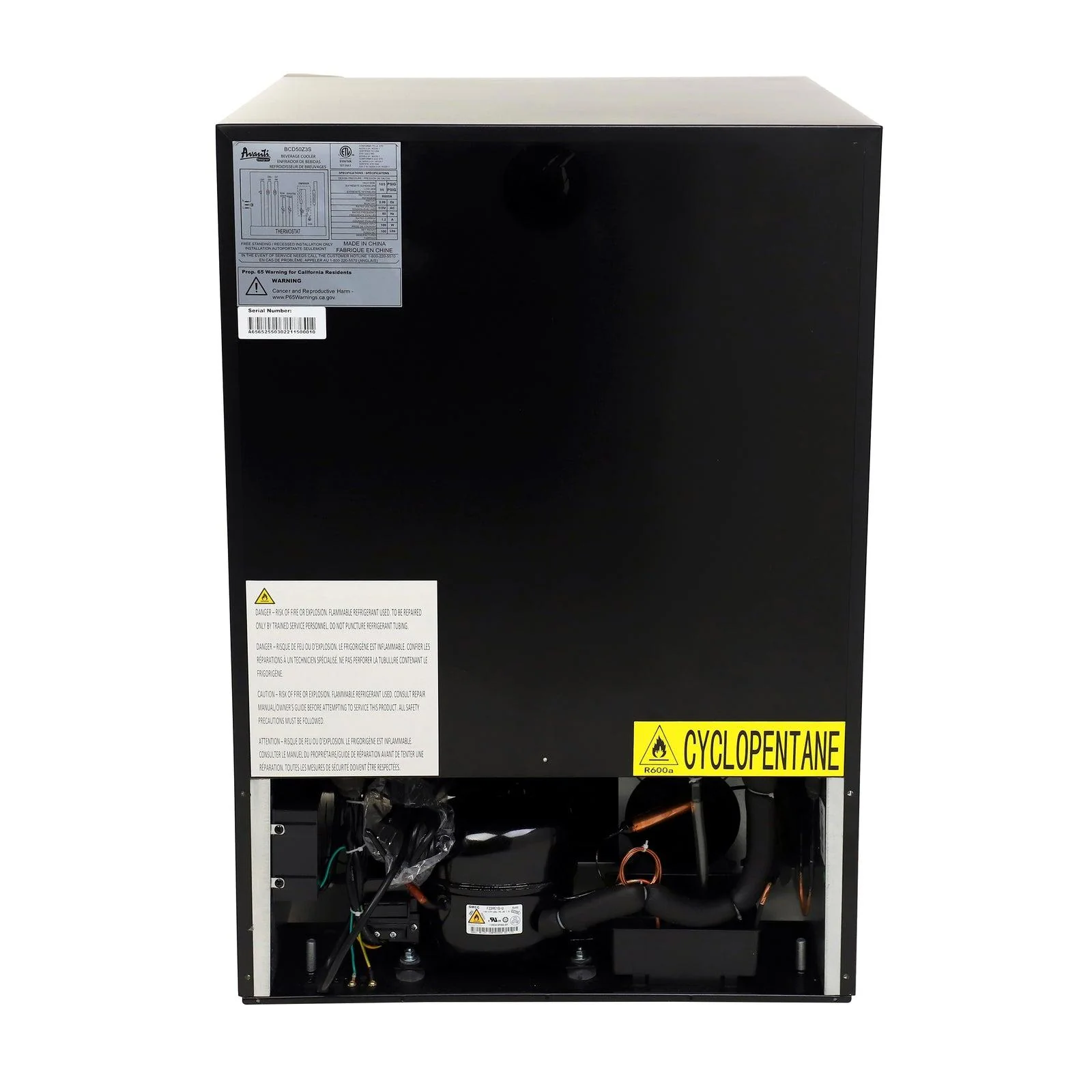 BCD50Z3S Avanti DESIGNER Series Beverage Center, 126 Can Capacity - Stainless Steel / 5.8 cu. ft. - Image 10