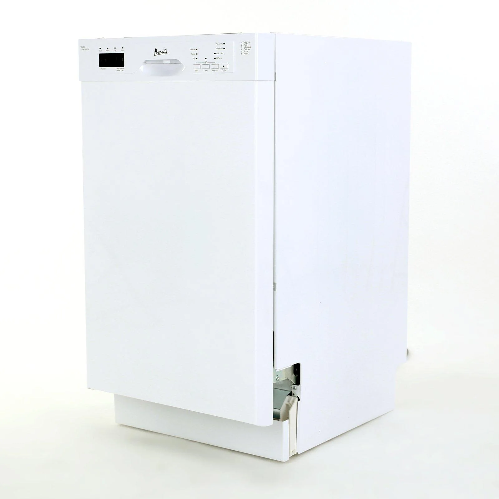 DWF18V0W Avanti 18" Built In Dishwasher - White - Image 4
