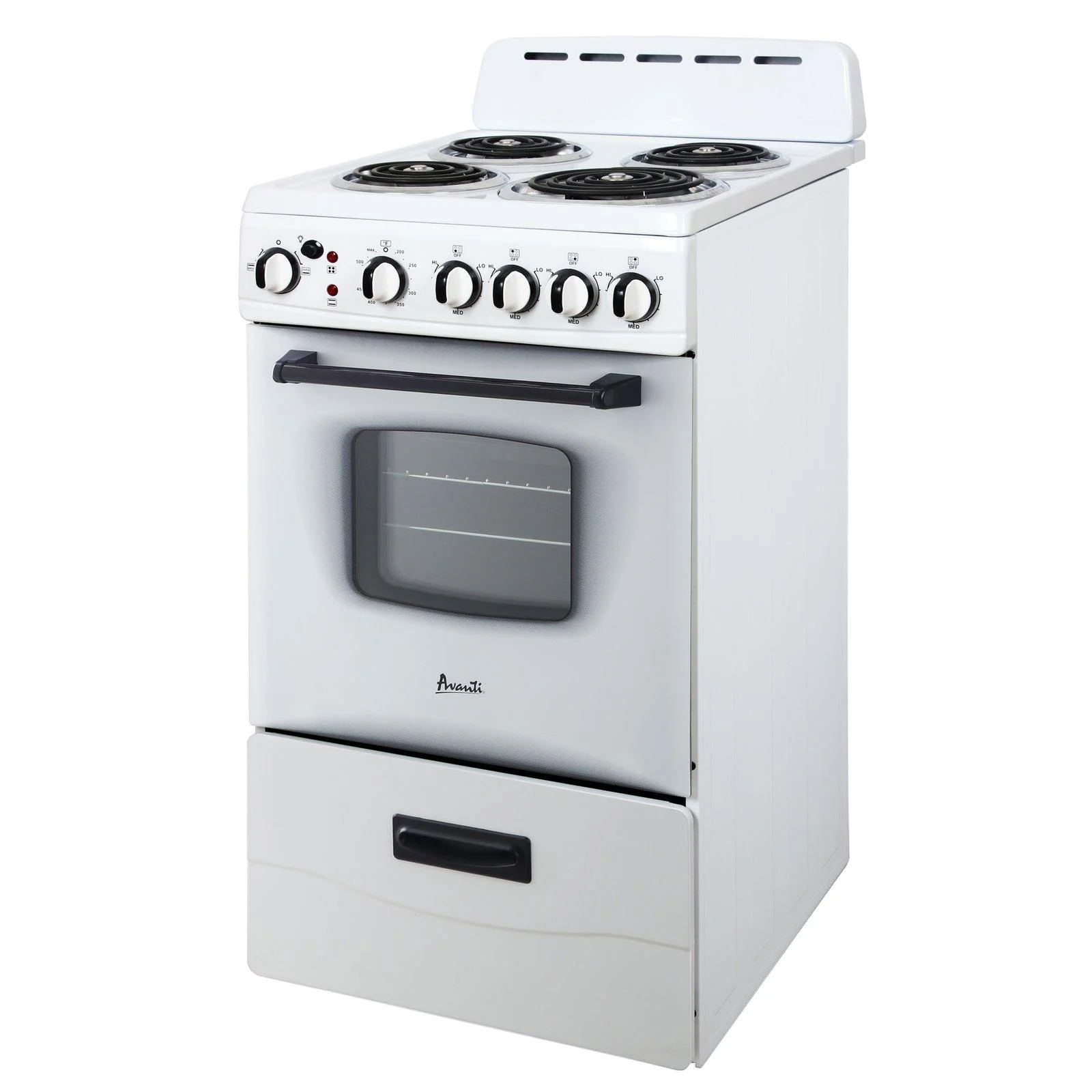 ERU200P0W Avanti 20" Electric Range Oven with Framed Glass Door - White - Image 3