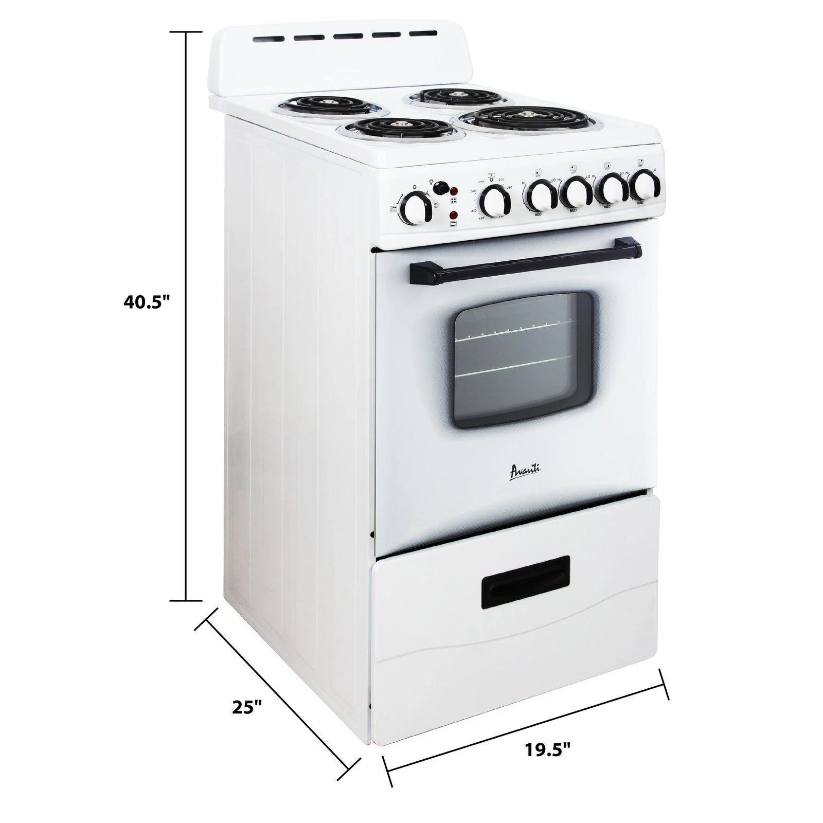 ERU200P3S Avanti 20" Electric Range Oven with Framed Glass Door - Stainless Steel - Image 6