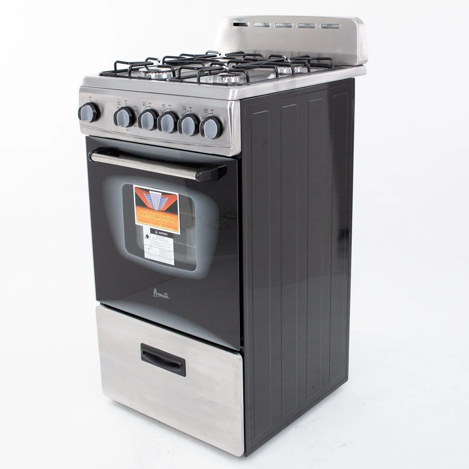 GR2011CW Avanti 20" Compact Gas Range Oven - White - Image 7