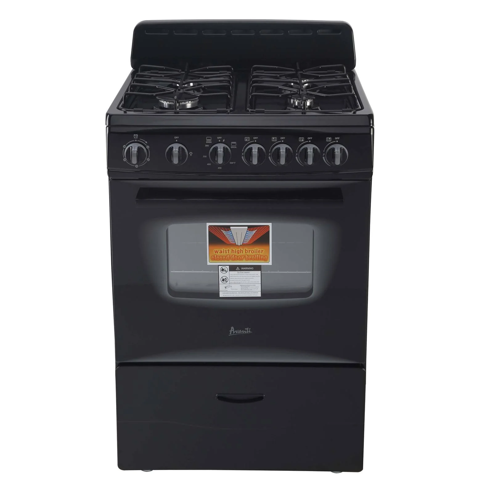 GR2414CW Avanti 24" Compact Gas Range Oven - White - Image 3