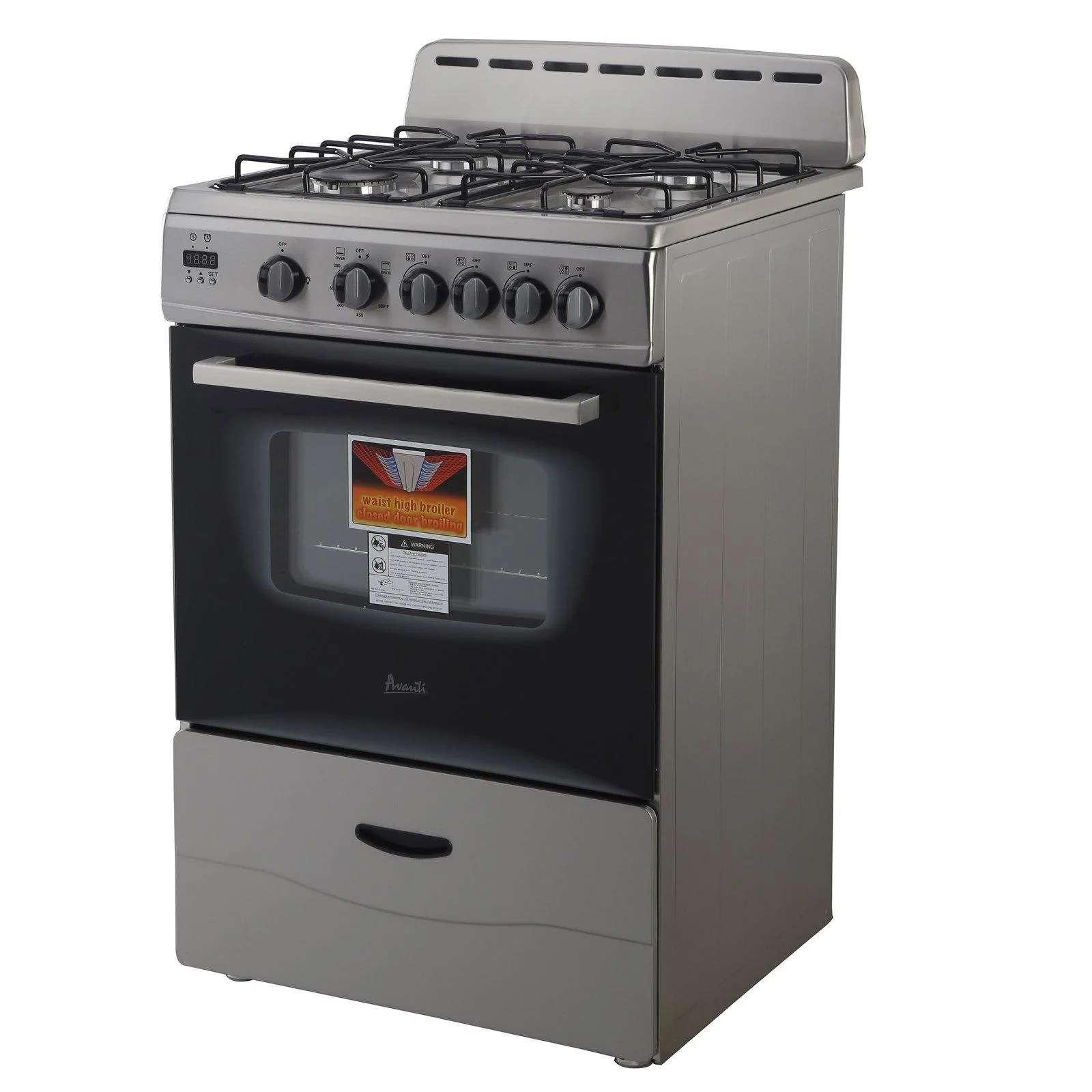 GR2414CW Avanti 24" Compact Gas Range Oven - White - Image 8