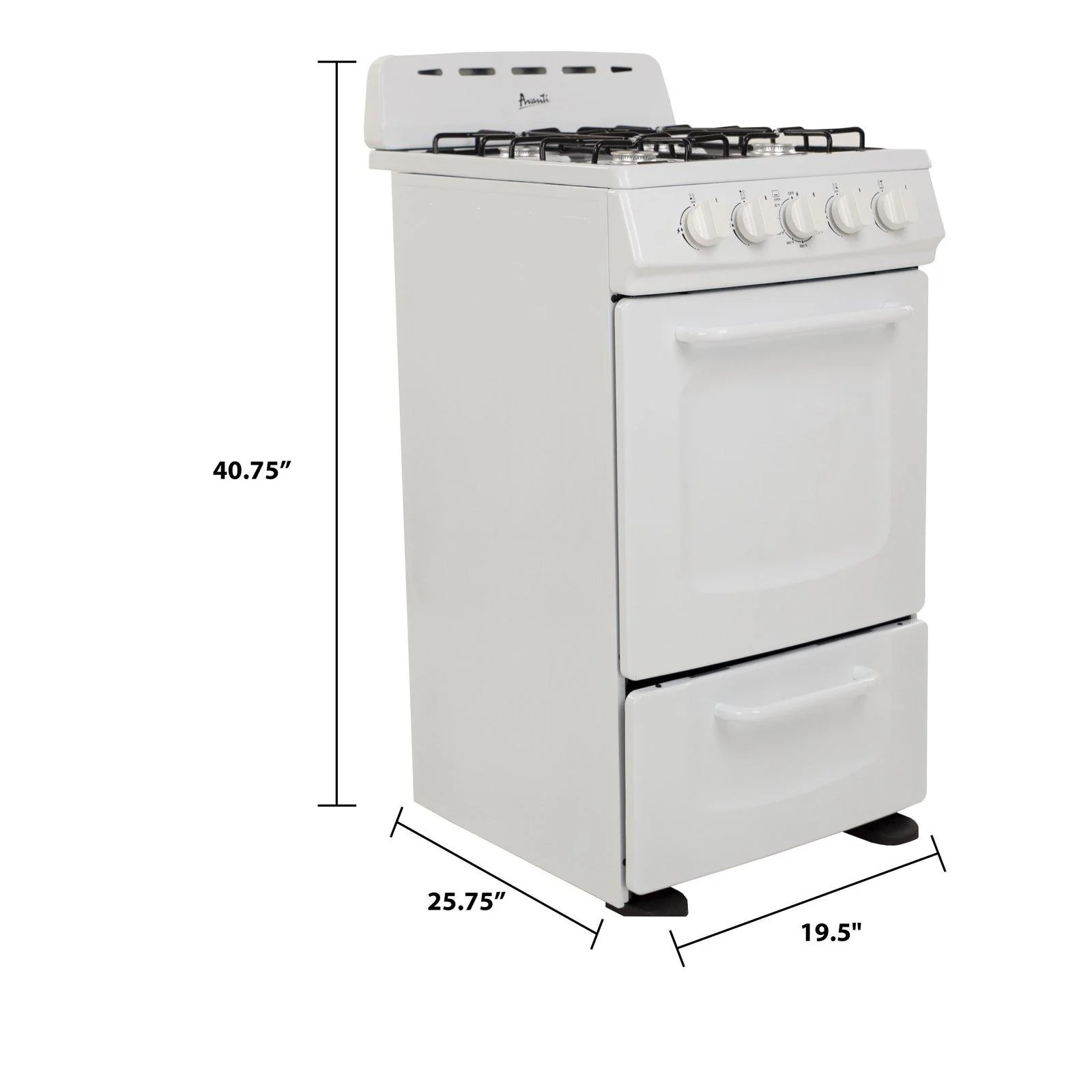 GRO20P0W Avanti 20" Gas Range Oven - Image 6