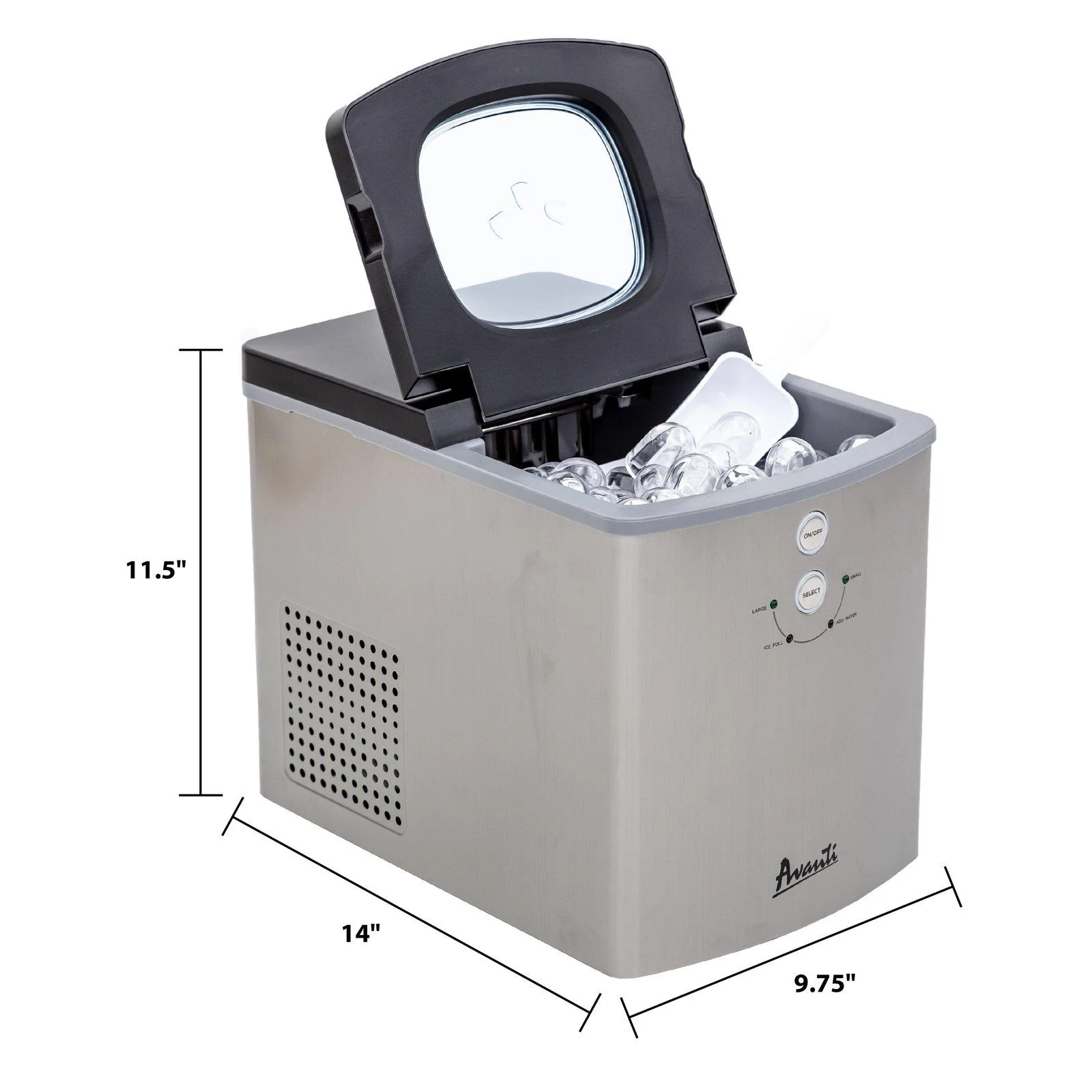 Avanti Portable Countertop Ice Maker - Stainless Steel / 33 lbs - Image 10
