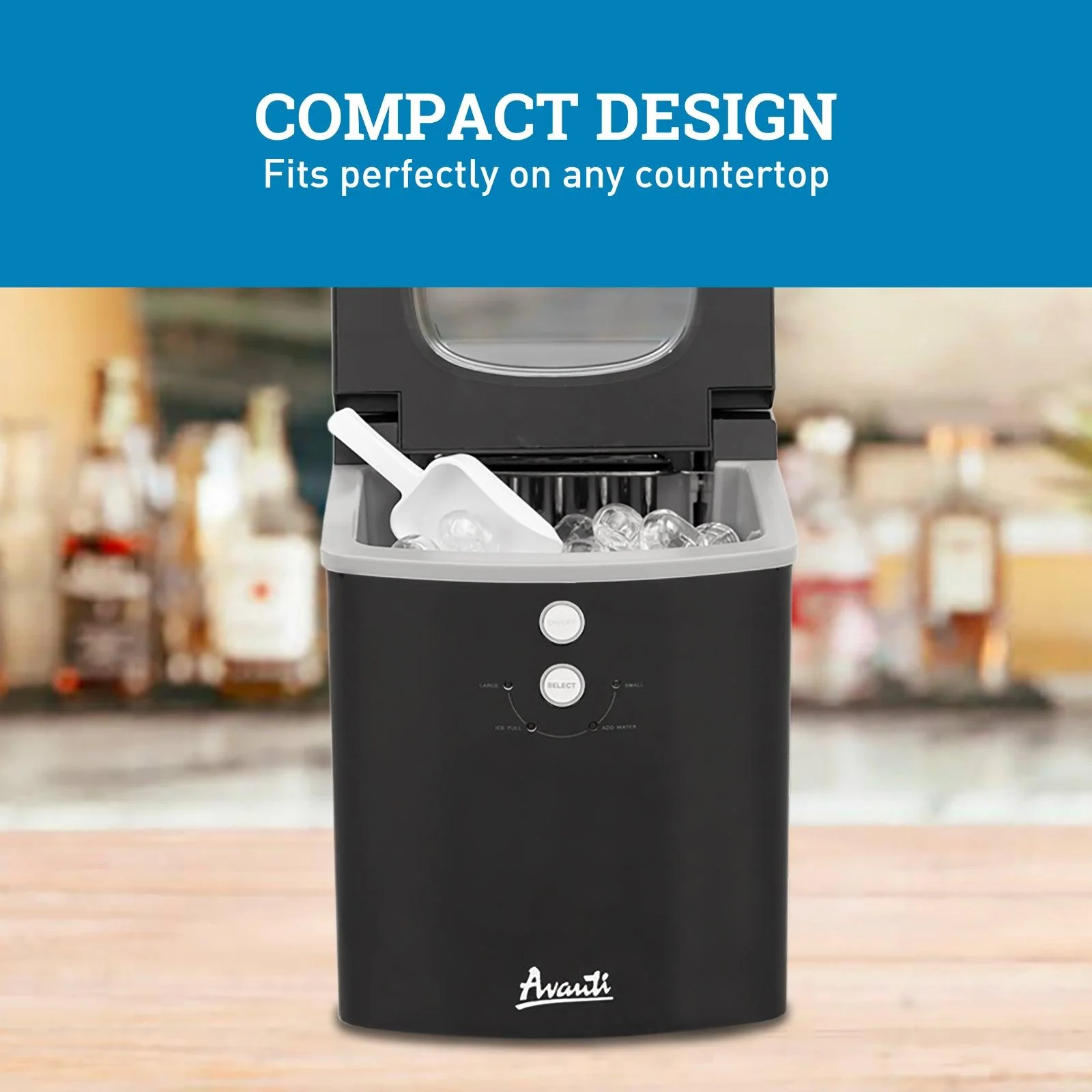 Avanti Portable Countertop Ice Maker - Black Stainless Steel / 33 lbs - Image 29