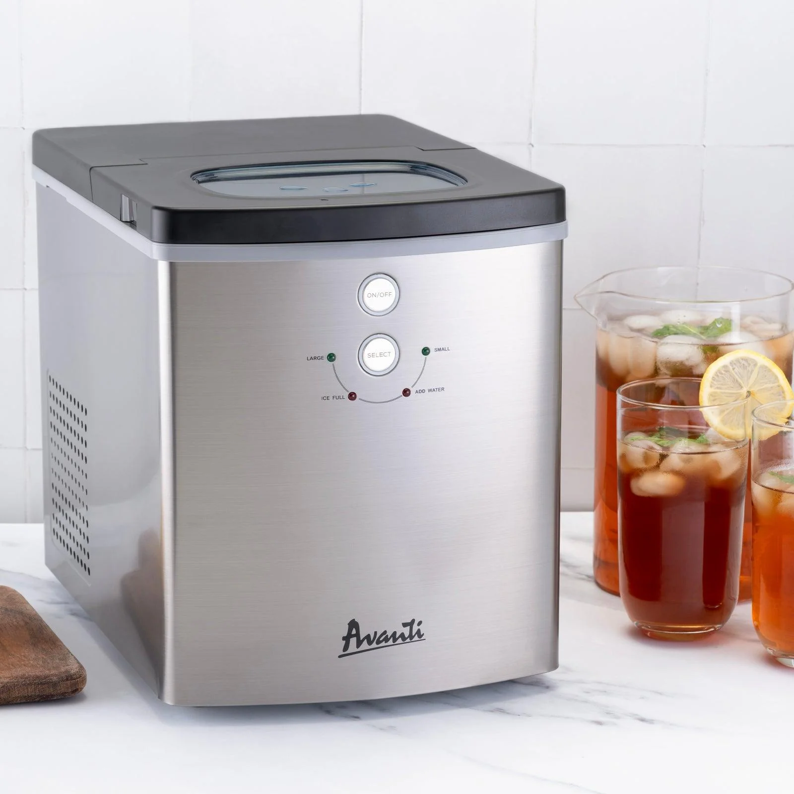 Avanti Portable Countertop Ice Maker - Black Stainless Steel / 33 lbs - Image 40