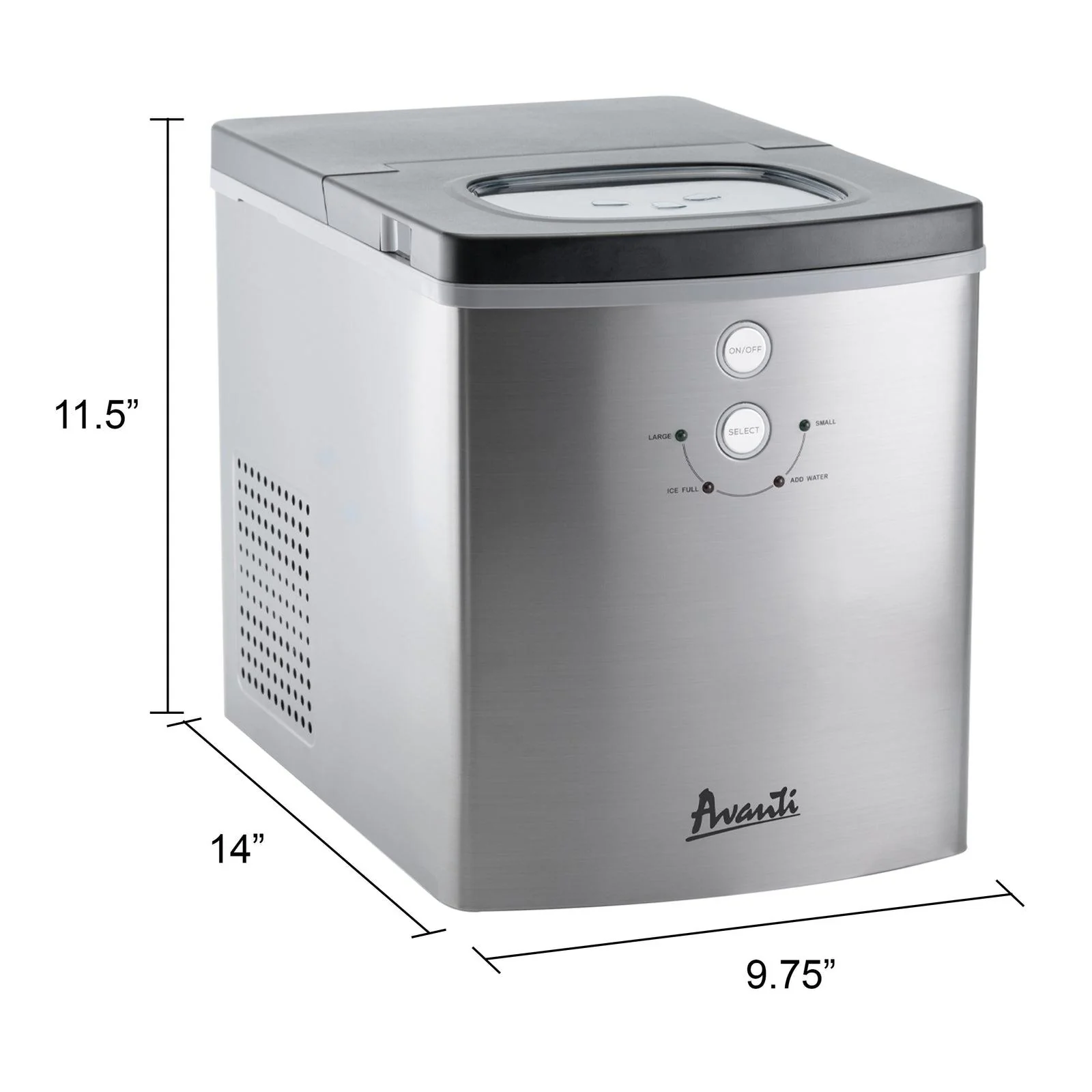 Avanti Portable Countertop Ice Maker - Black Stainless Steel / 33 lbs - Image 44