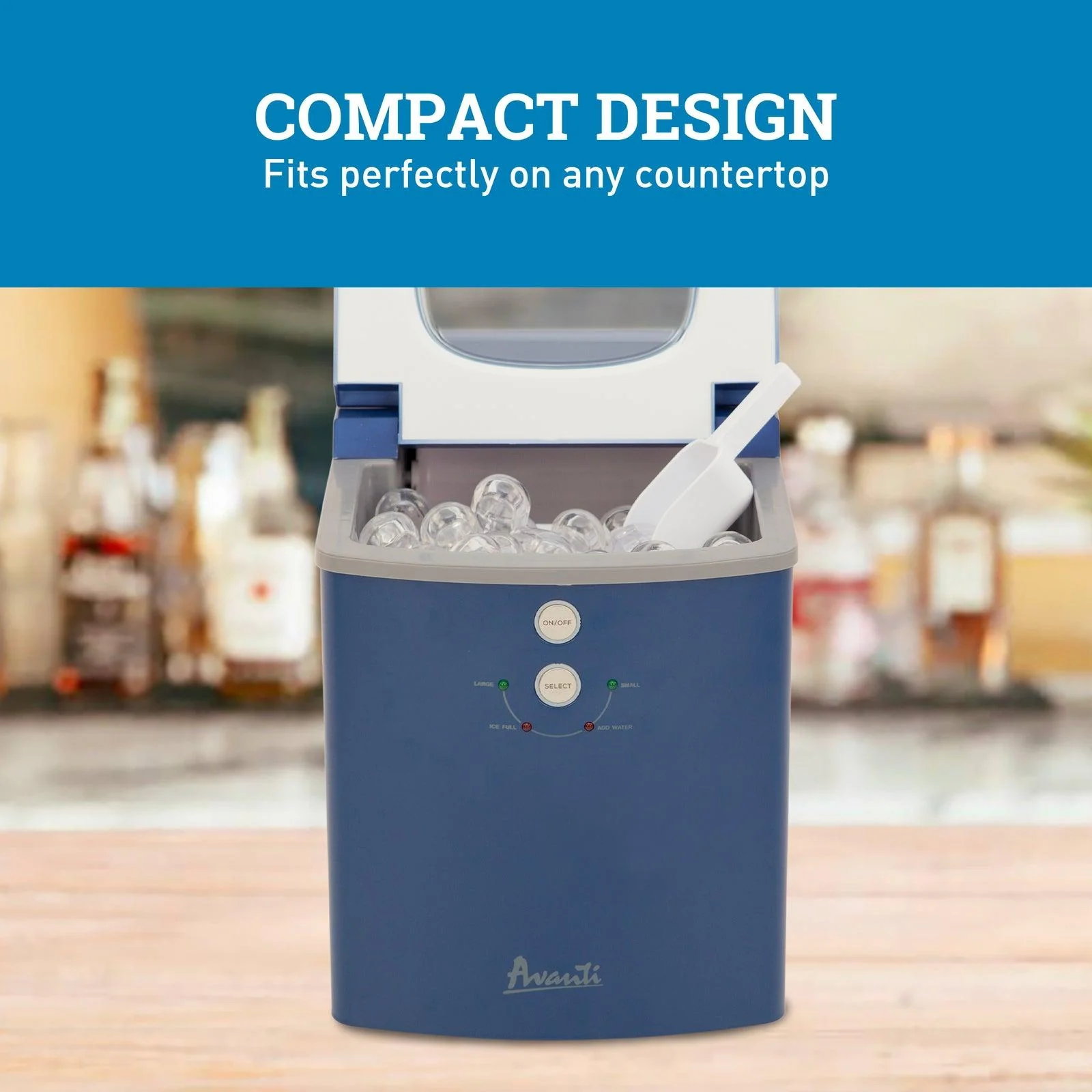 Avanti Portable Countertop Ice Maker - Black Stainless Steel / 33 lbs - Image 5
