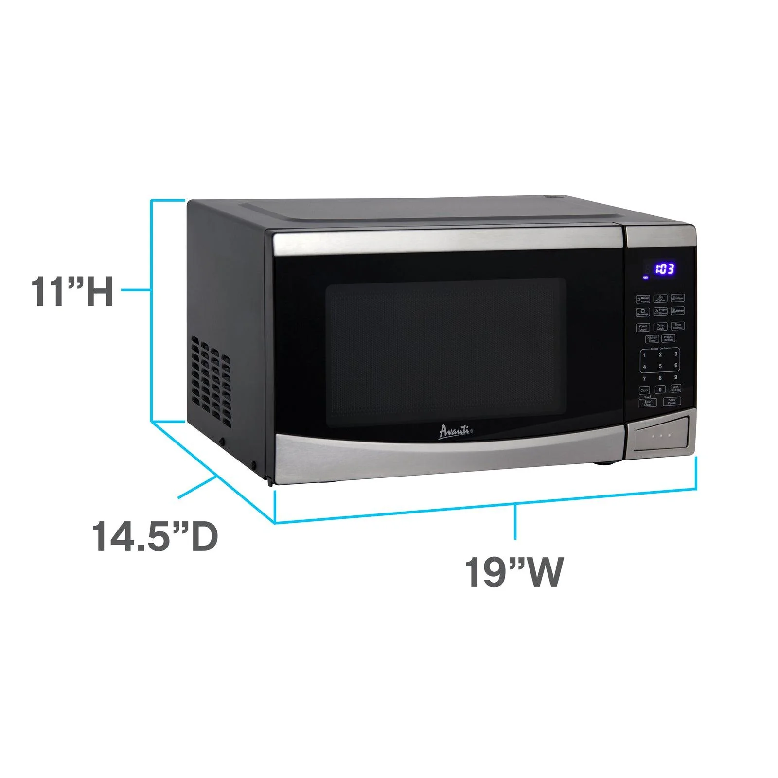 MT09V1B Avanti Countertop Microwave Oven, 0.9 cu. ft. - Black - Image 9