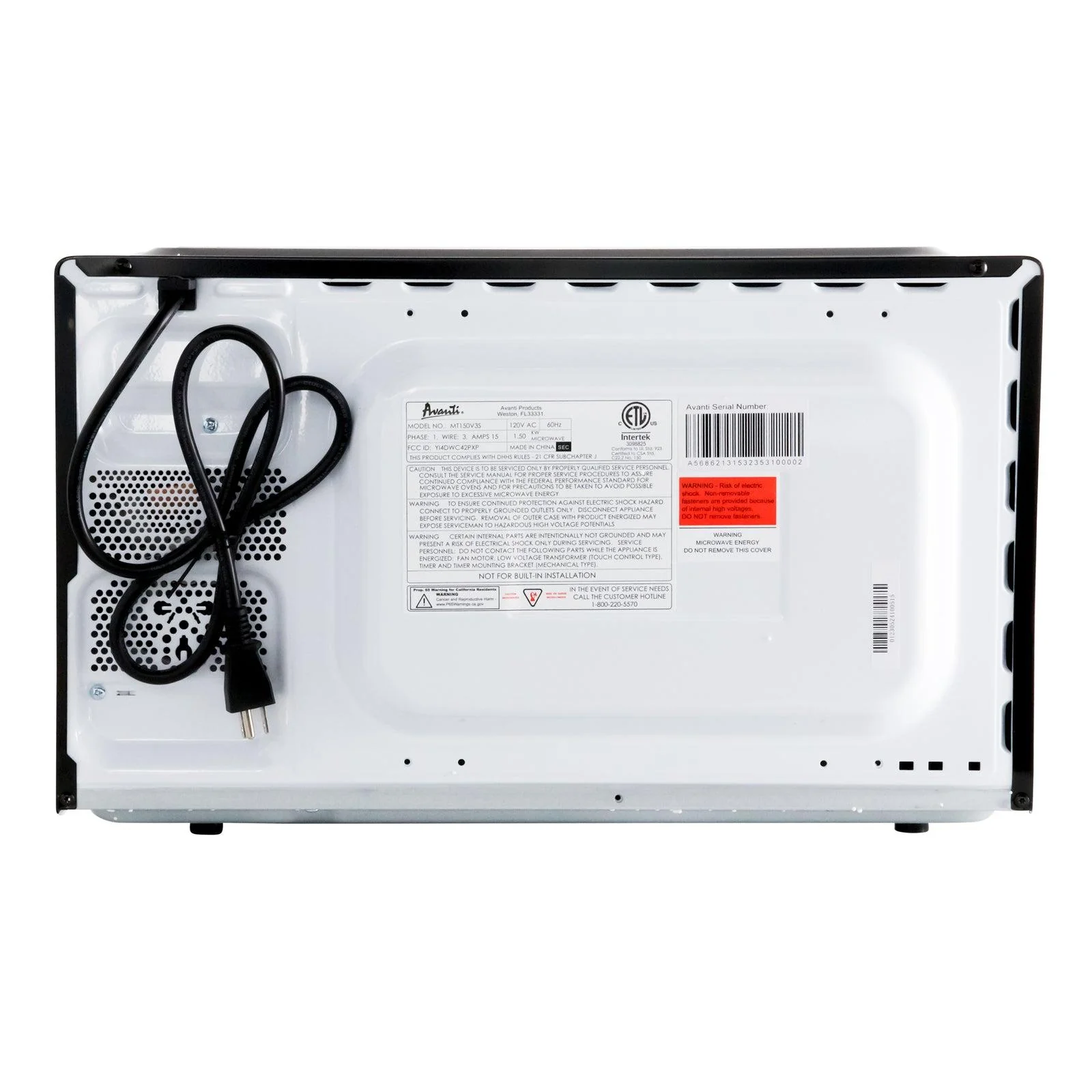 MT150V0W Avanti 1.5 cu. ft. Microwave Oven - White - Image 11