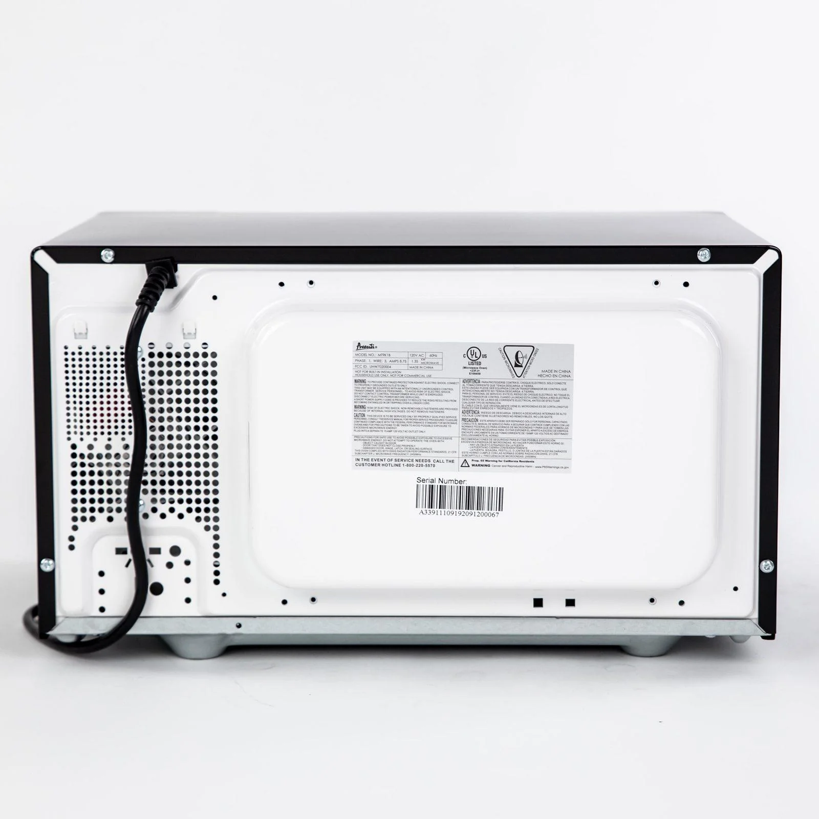 Avanti 0.9 cu. ft. Microwave Oven - Stainless Steel with Black Cabinet / 0.9 cu. ft. - Image 13