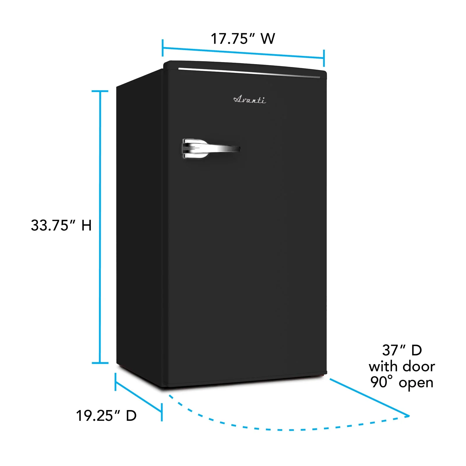 RMRS31X1BIS Avanti 3.0 Cu. Ft. Retro Compact Refrigerator - Black - Image 17
