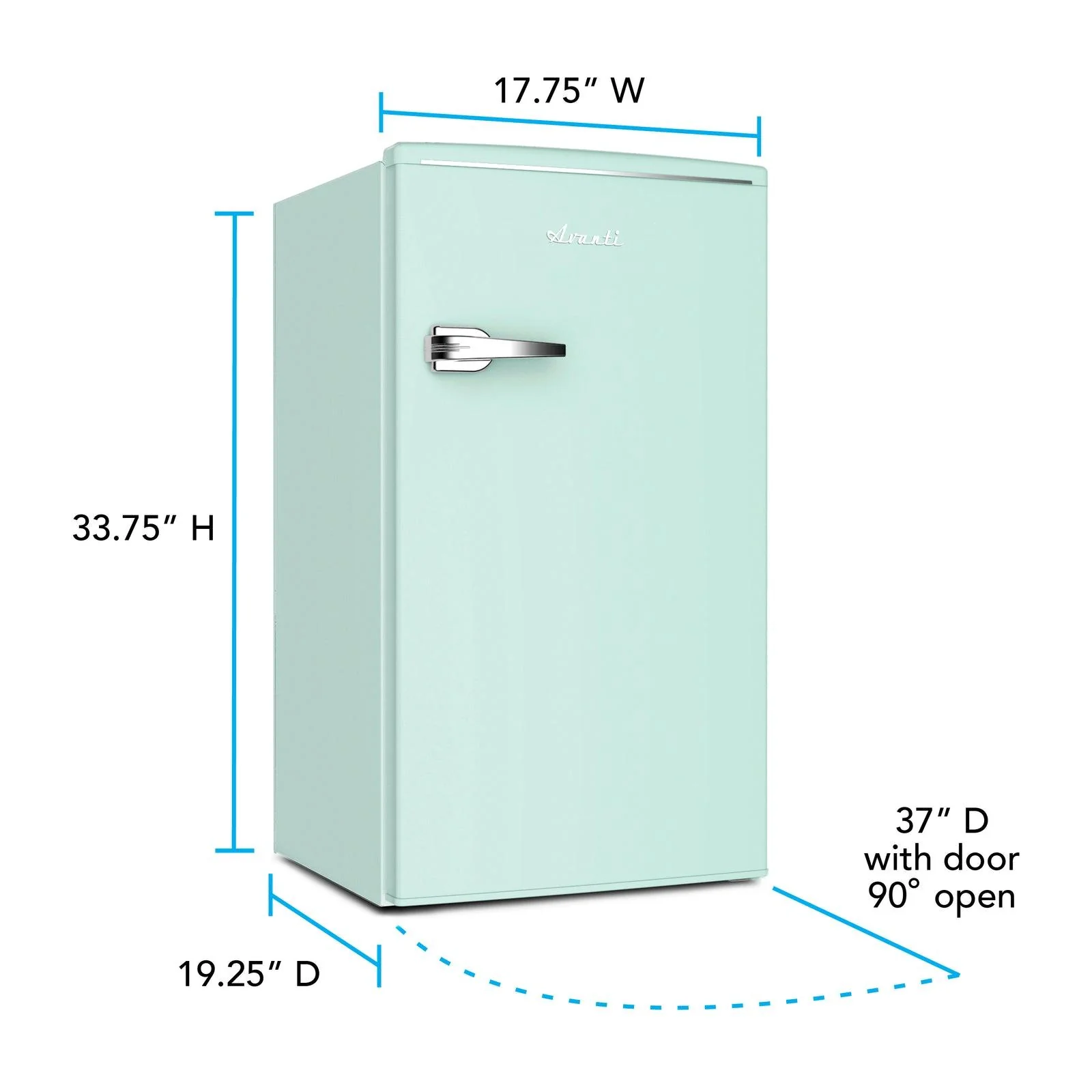 RMRS31X7GIS Avanti 3.0 Cu. Ft. Retro Compact Refrigerator - Seafoam Green - Image 12