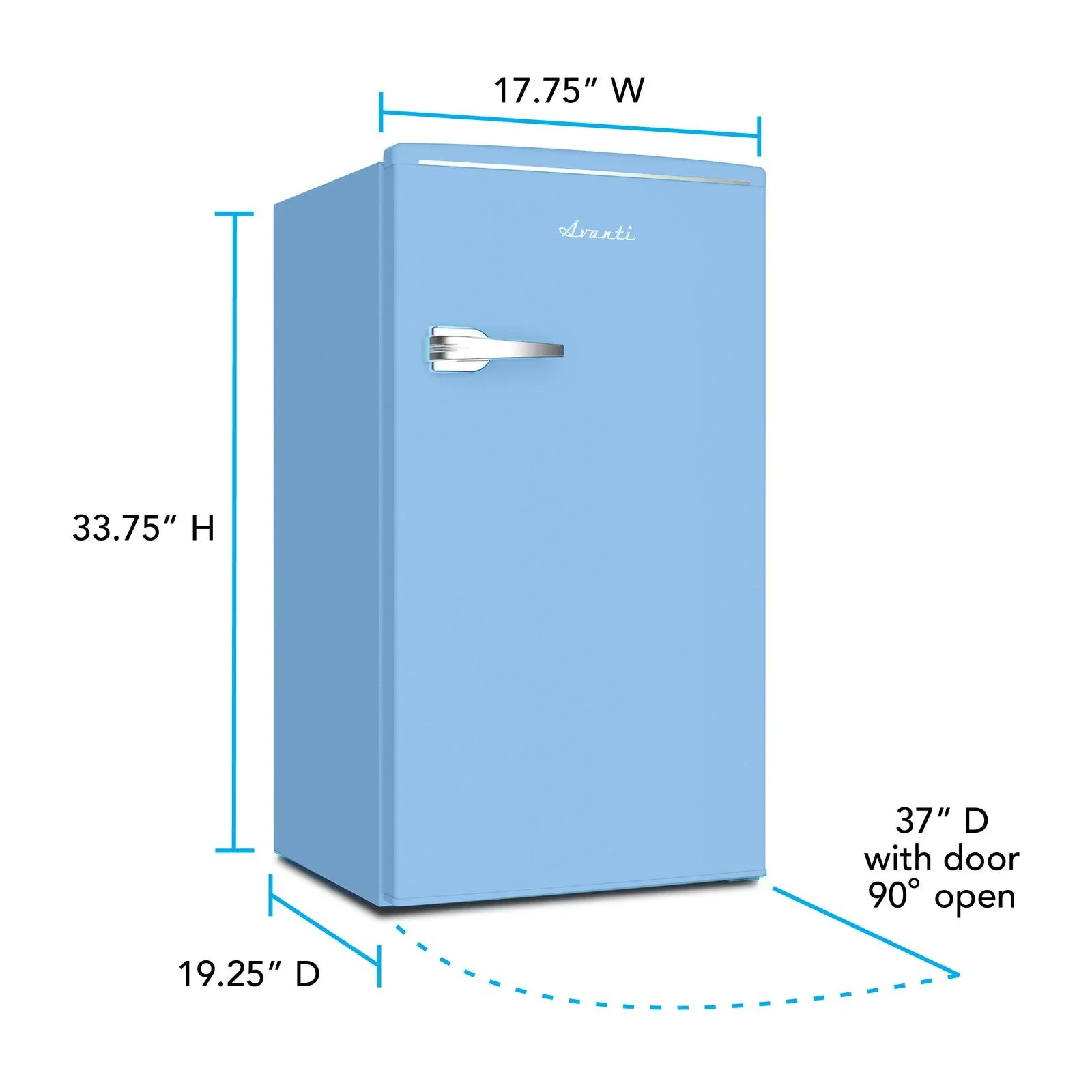 RMRS31X7GIS Avanti 3.0 Cu. Ft. Retro Compact Refrigerator - Seafoam Green - Image 37