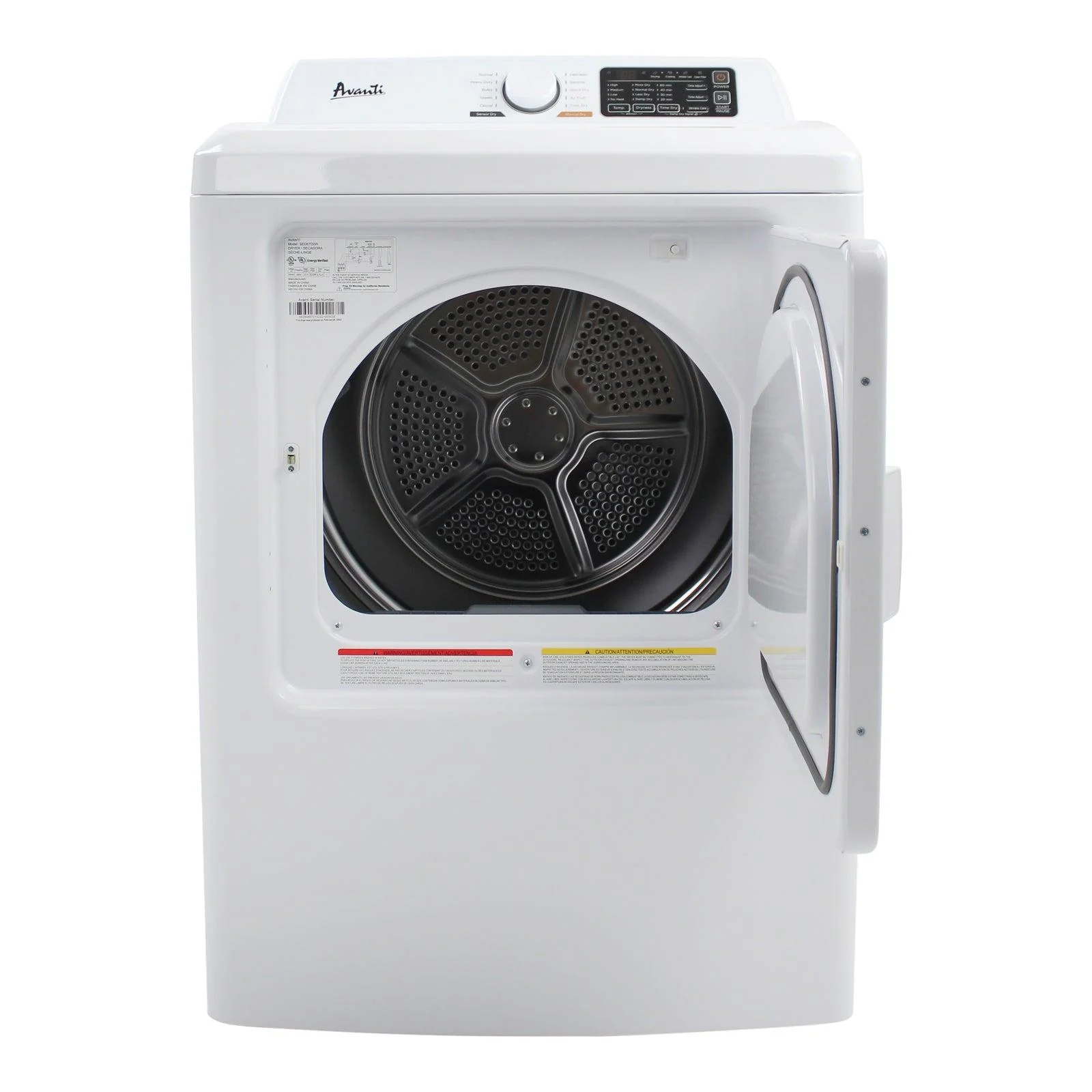 SED70D0W Avanti Front Load Electric Clothes Dryer, 7.0 cu. ft. Capacity - White / 7.0 cu. ft. - Image 11