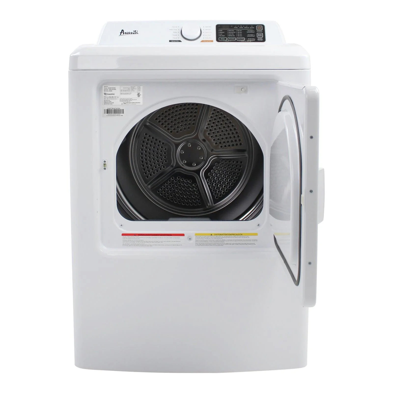 SGD70D0WG Avanti Front Load Gas Vented Clothes Dryer, 7.0 cu. ft. Capacity - White / 7.0 cu. ft. - Image 10