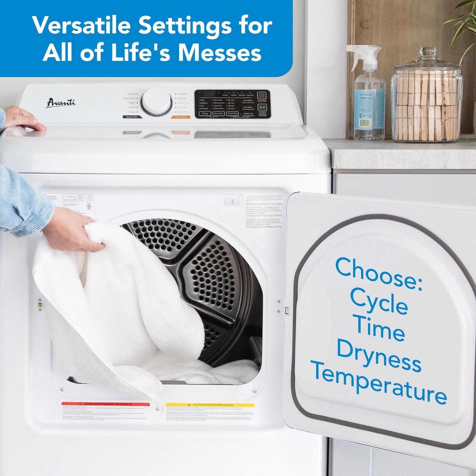 SGD70D0WG Avanti Front Load Gas Vented Clothes Dryer, 7.0 cu. ft. Capacity - White / 7.0 cu. ft. - Image 5