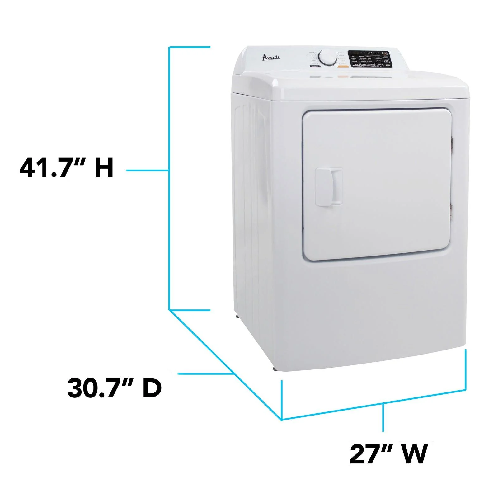 SGD70D0WG Avanti Front Load Gas Vented Clothes Dryer, 7.0 cu. ft. Capacity - White / 7.0 cu. ft. - Image 6