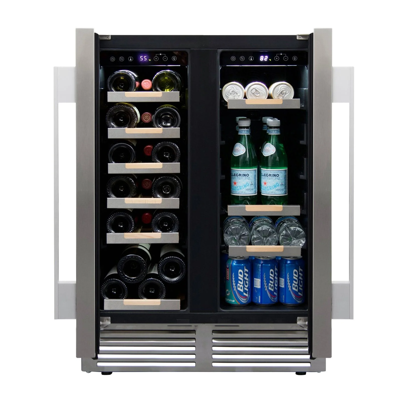WBE1956Z3S Avanti ELITE Side by Side Wine and Beverage Cooler - Stainless Steel / 19 Bottles / 56 12 oz. Cans - Image 10