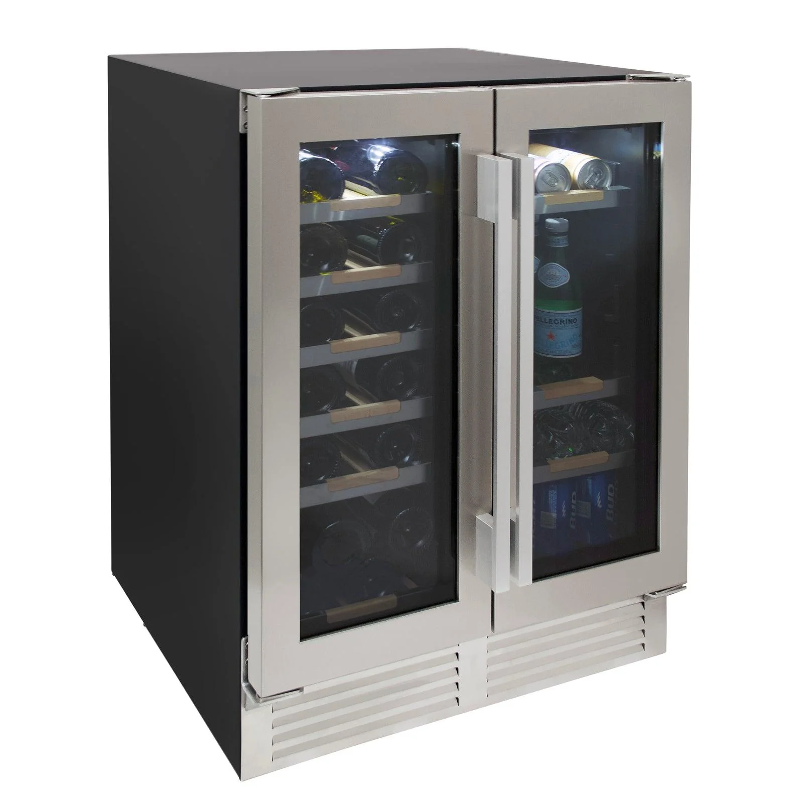 WBE1956Z3S Avanti ELITE Side by Side Wine and Beverage Cooler - Stainless Steel / 19 Bottles / 56 12 oz. Cans - Image 2