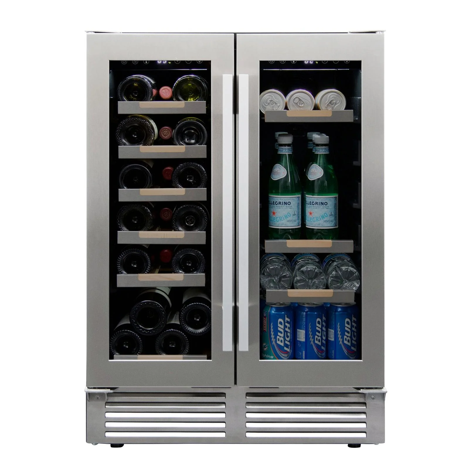 WBE1956Z3S Avanti ELITE Side by Side Wine and Beverage Cooler - Stainless Steel / 19 Bottles / 56 12 oz. Cans - Image 6