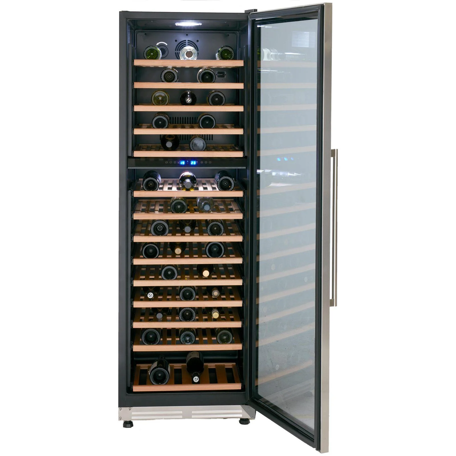 Avanti 154 Bottle DESIGNER Series Dual-Zone Wine Cooler - Stainless Steel with Black Cabinet / 154 Bottles - Image 2