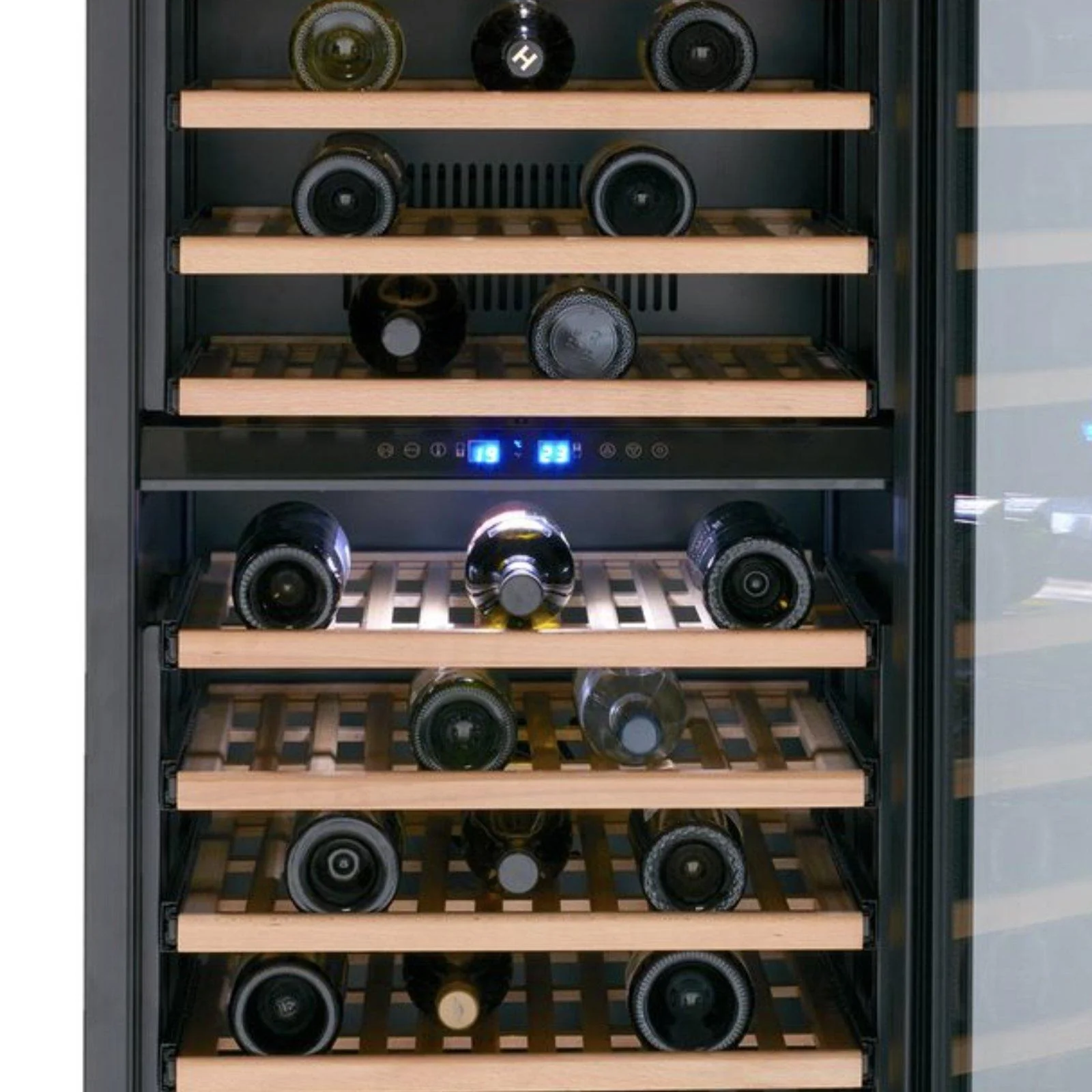 Avanti 154 Bottle DESIGNER Series Dual-Zone Wine Cooler - Stainless Steel with Black Cabinet / 154 Bottles - Image 4
