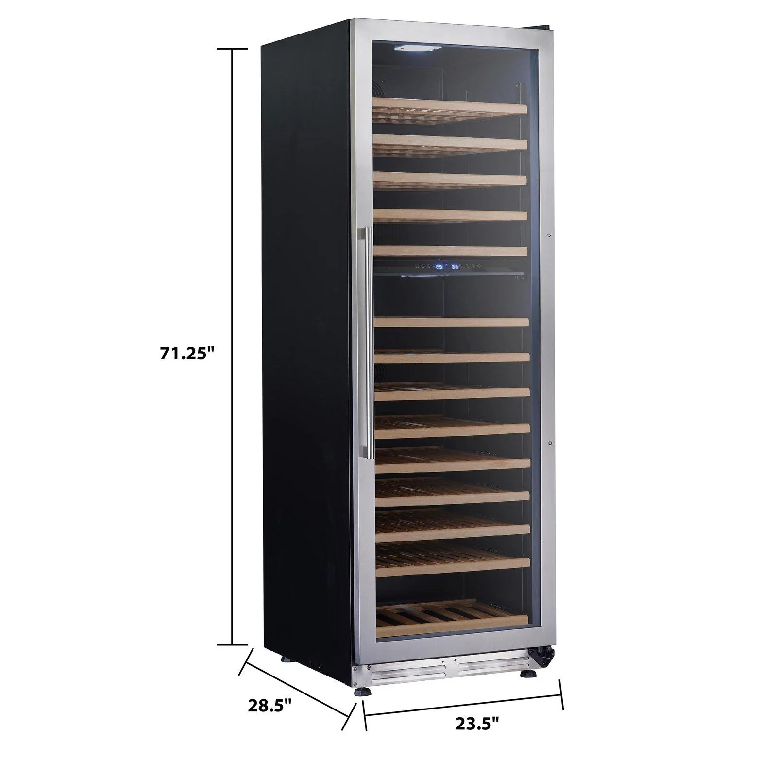 Avanti 154 Bottle DESIGNER Series Dual-Zone Wine Cooler - Stainless Steel with Black Cabinet / 154 Bottles - Image 8