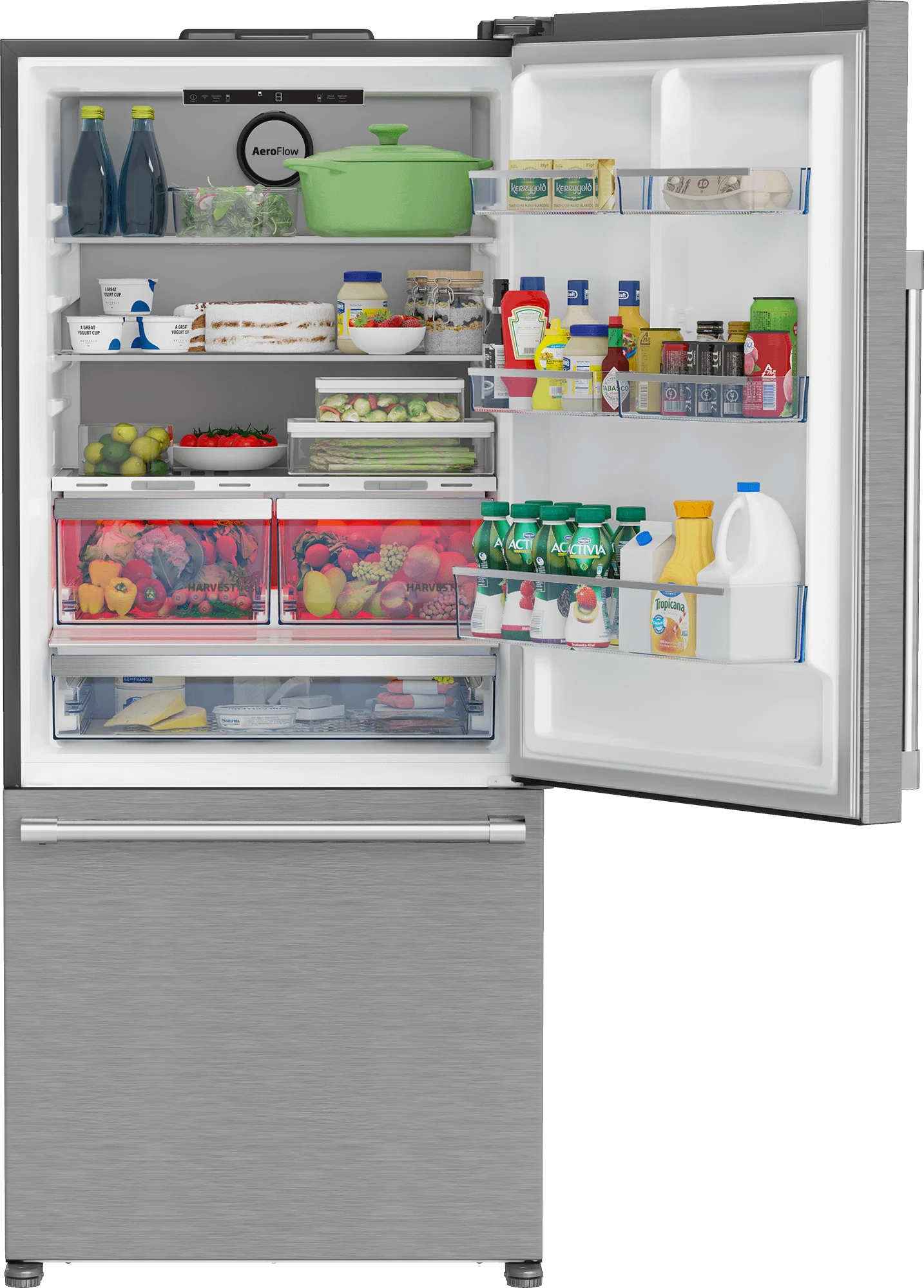 Beko BFBD30216SS 30" Bottom Freezer Refrigerator with HarvestFresh - Image 4