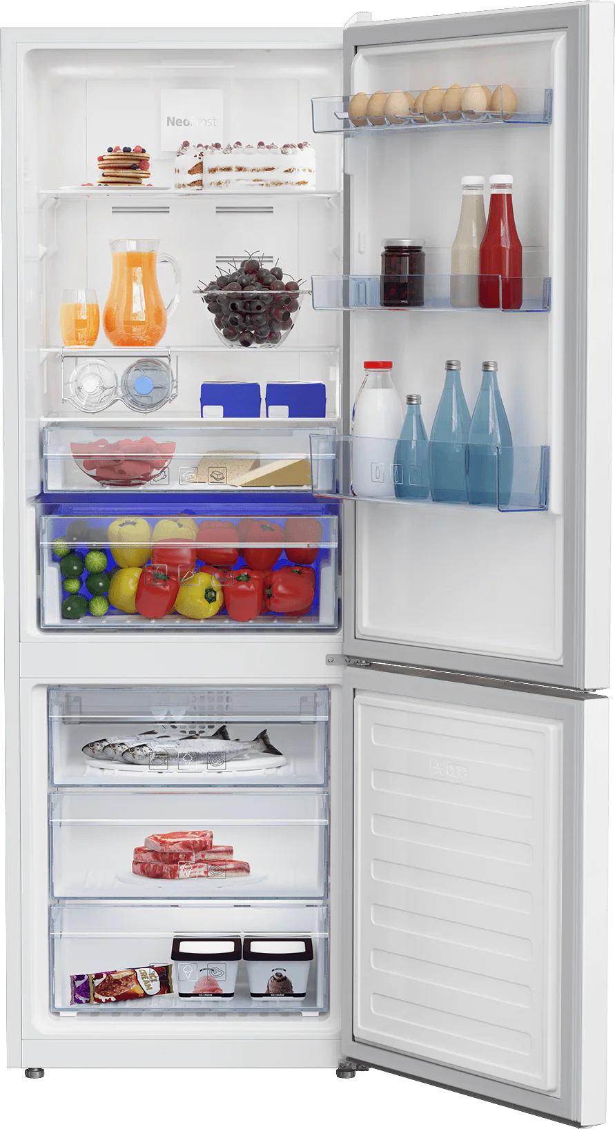 Beko BFBF2414WH 24" Freezer Bottom White Refrigerator - Image 3