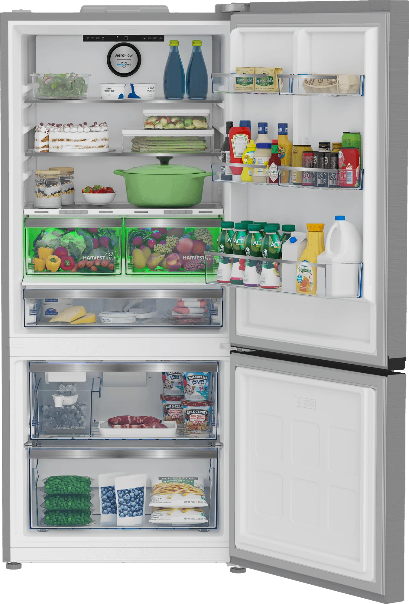 Beko BFBF30116SSIM 30" Bottom Freezer Refrigerator - Image 3