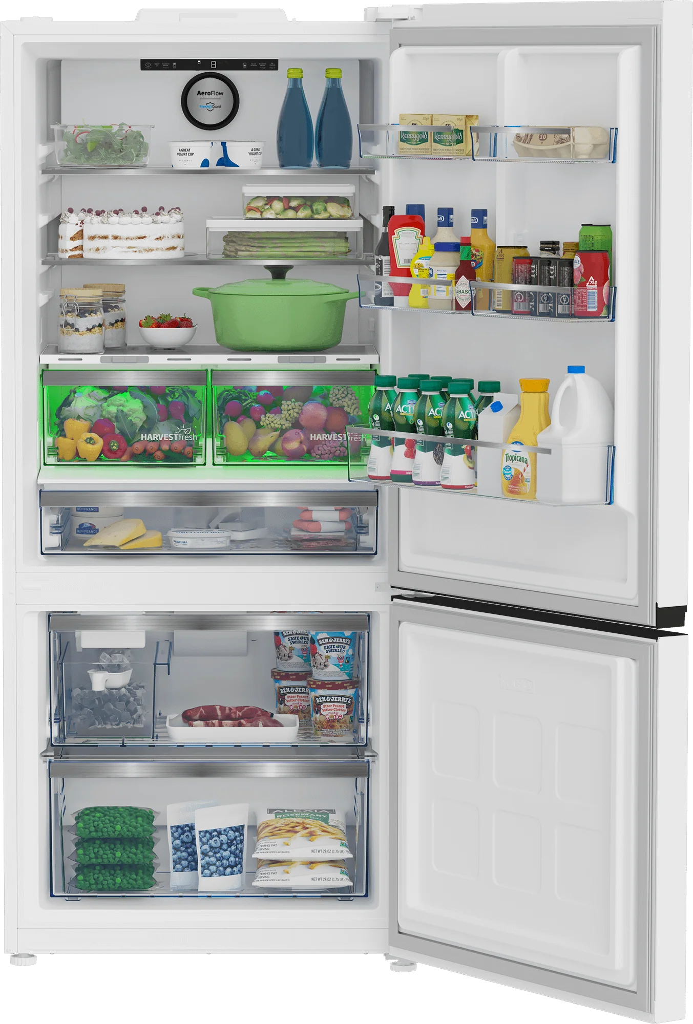 Beko BFBF30116WHIM 30" Bottom Freezer Refrigerator - Image 3