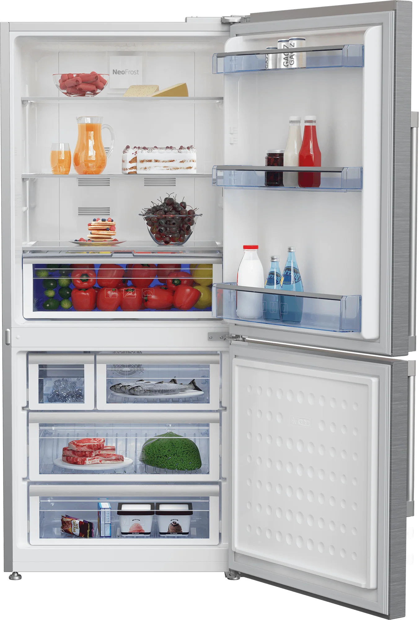 30" Freezer Bottom Stainless Steel Refrigerator with Auto Ice Maker - Image 3