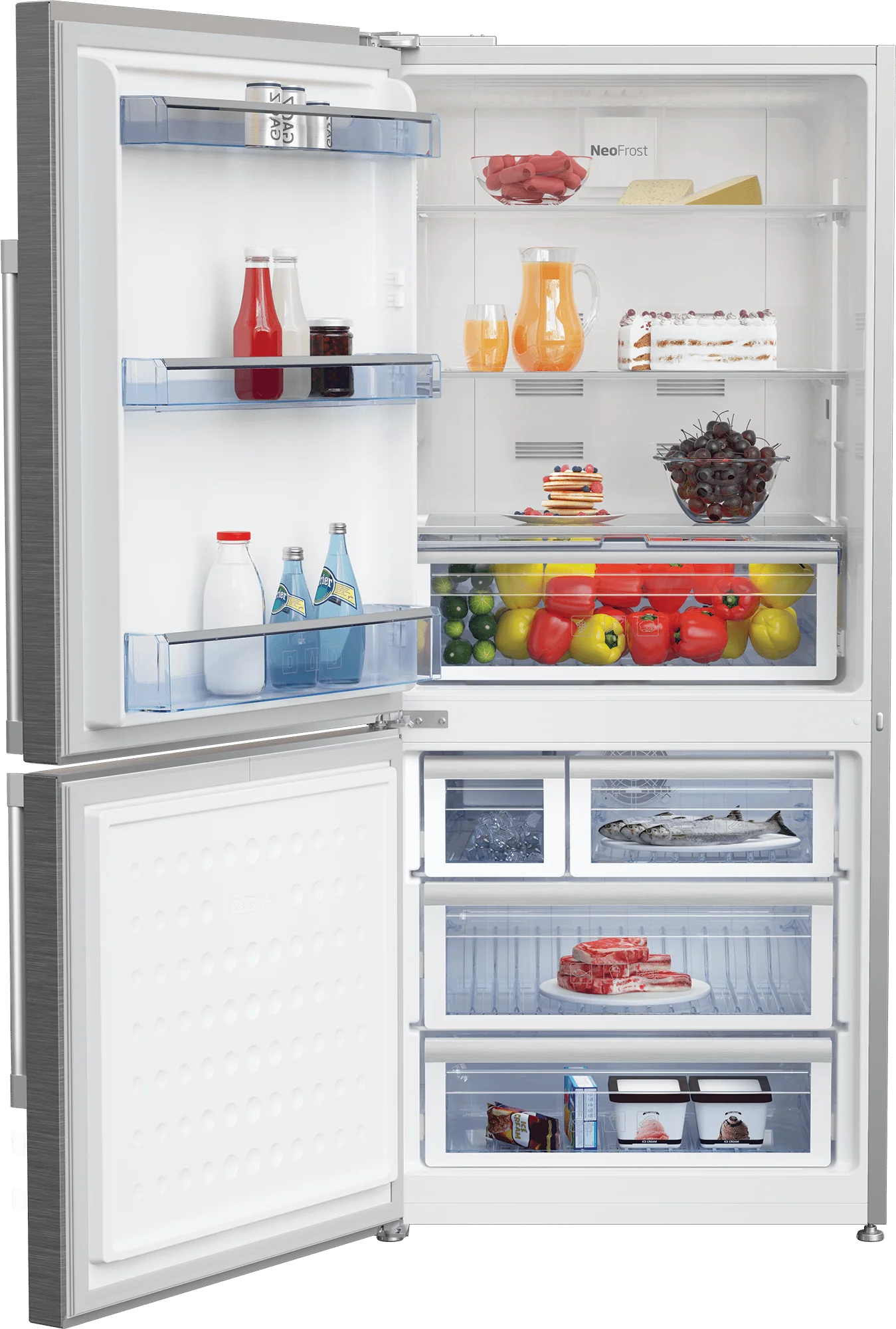 30" Freezer Bottom Stainless Steel Refrigerator with Auto Ice Maker (Left Hinge) - Image 3