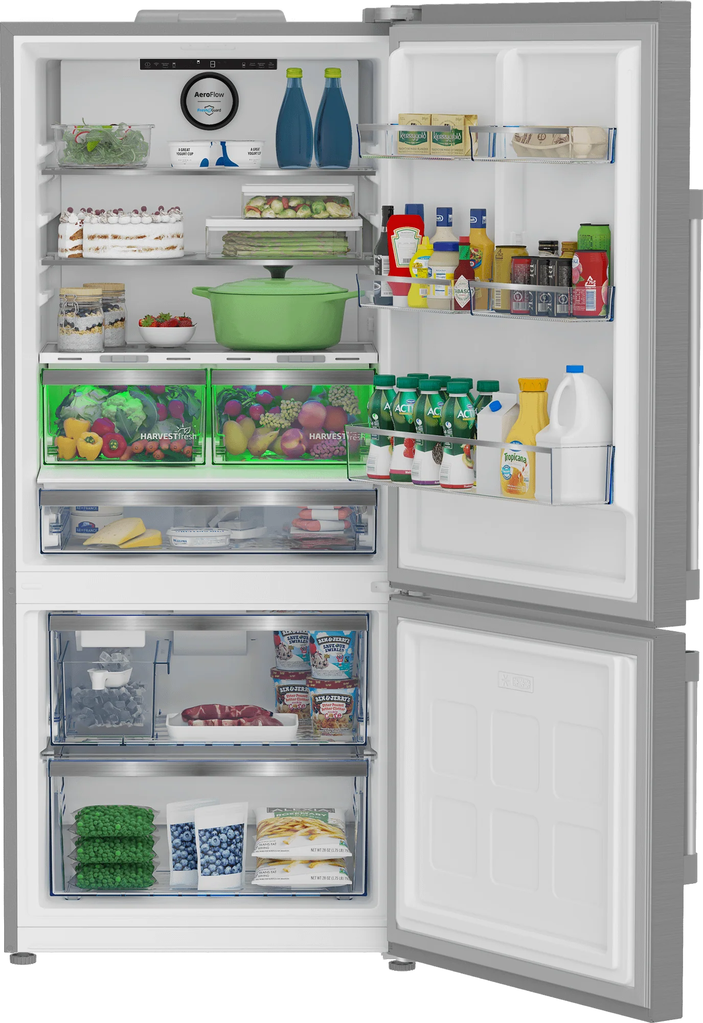 Beko BFBF30216SSIM 30" Bottom Freezer Refrigerator - Image 3