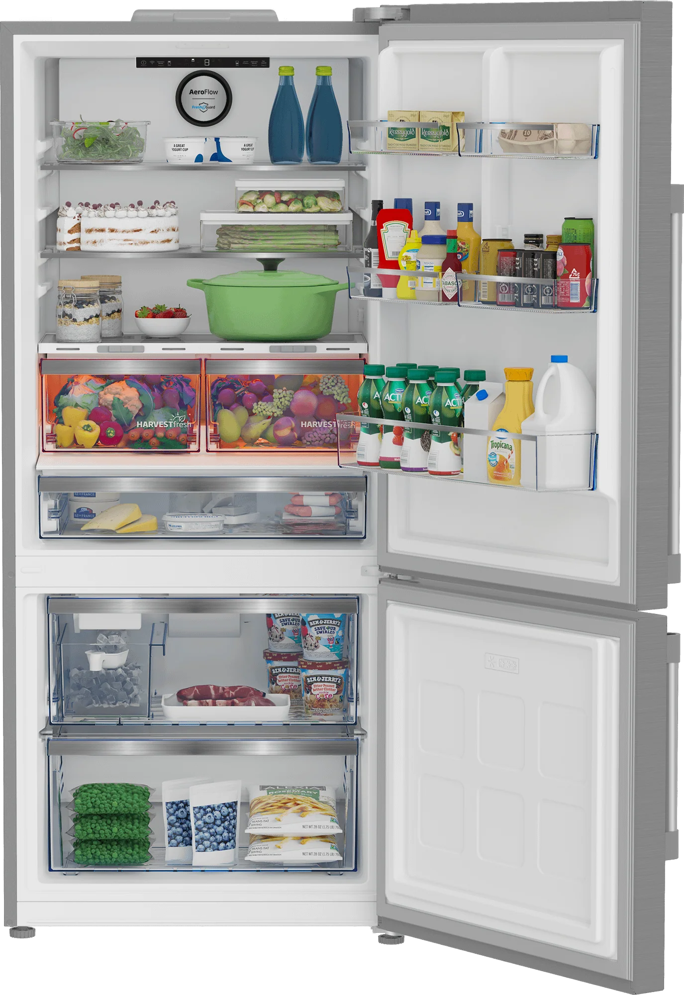 Beko BFBF30216SSIM 30" Bottom Freezer Refrigerator - Image 4