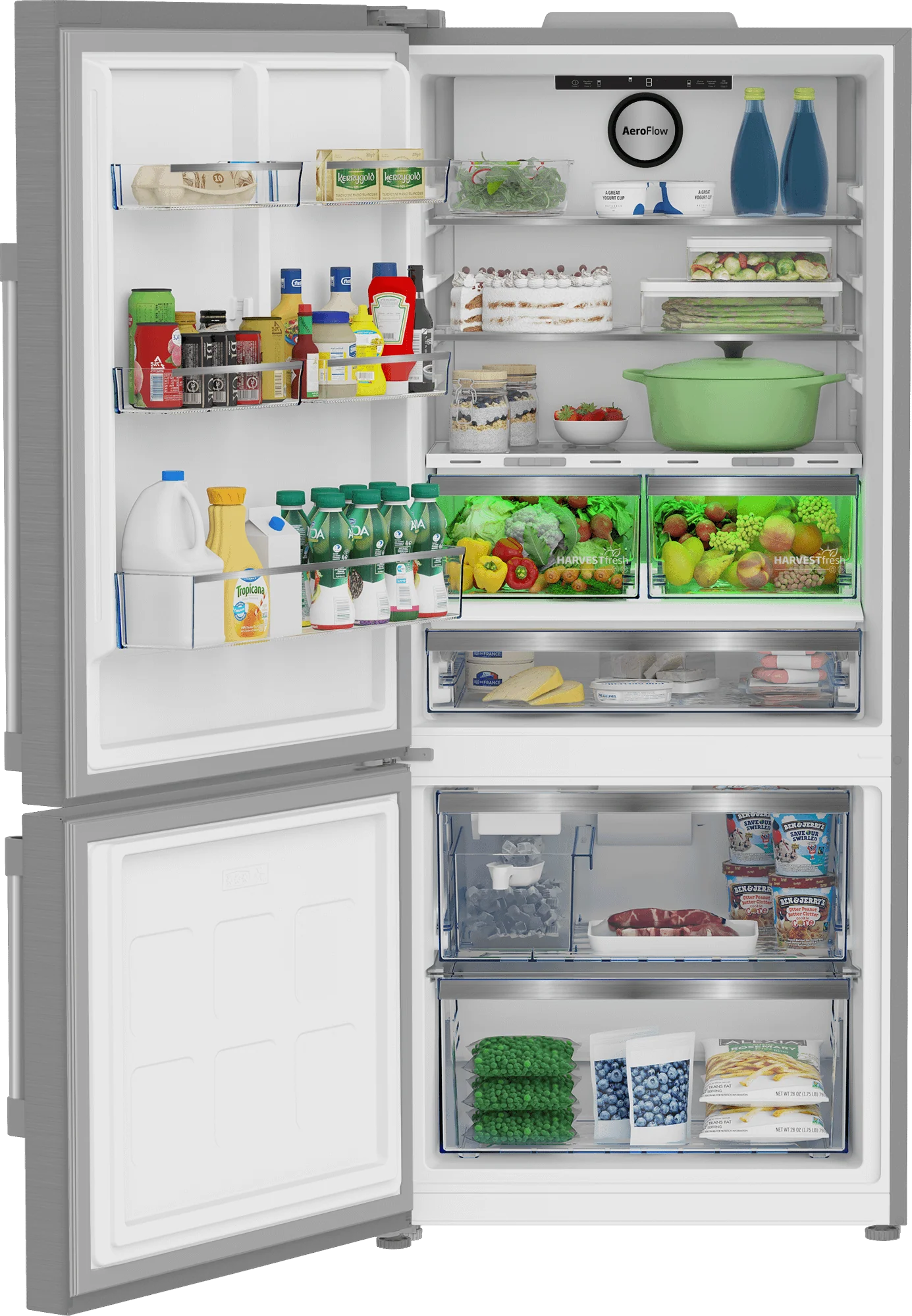 Beko BFBF30216SSIML 30" Bottom Freezer Refrigerator - Image 3