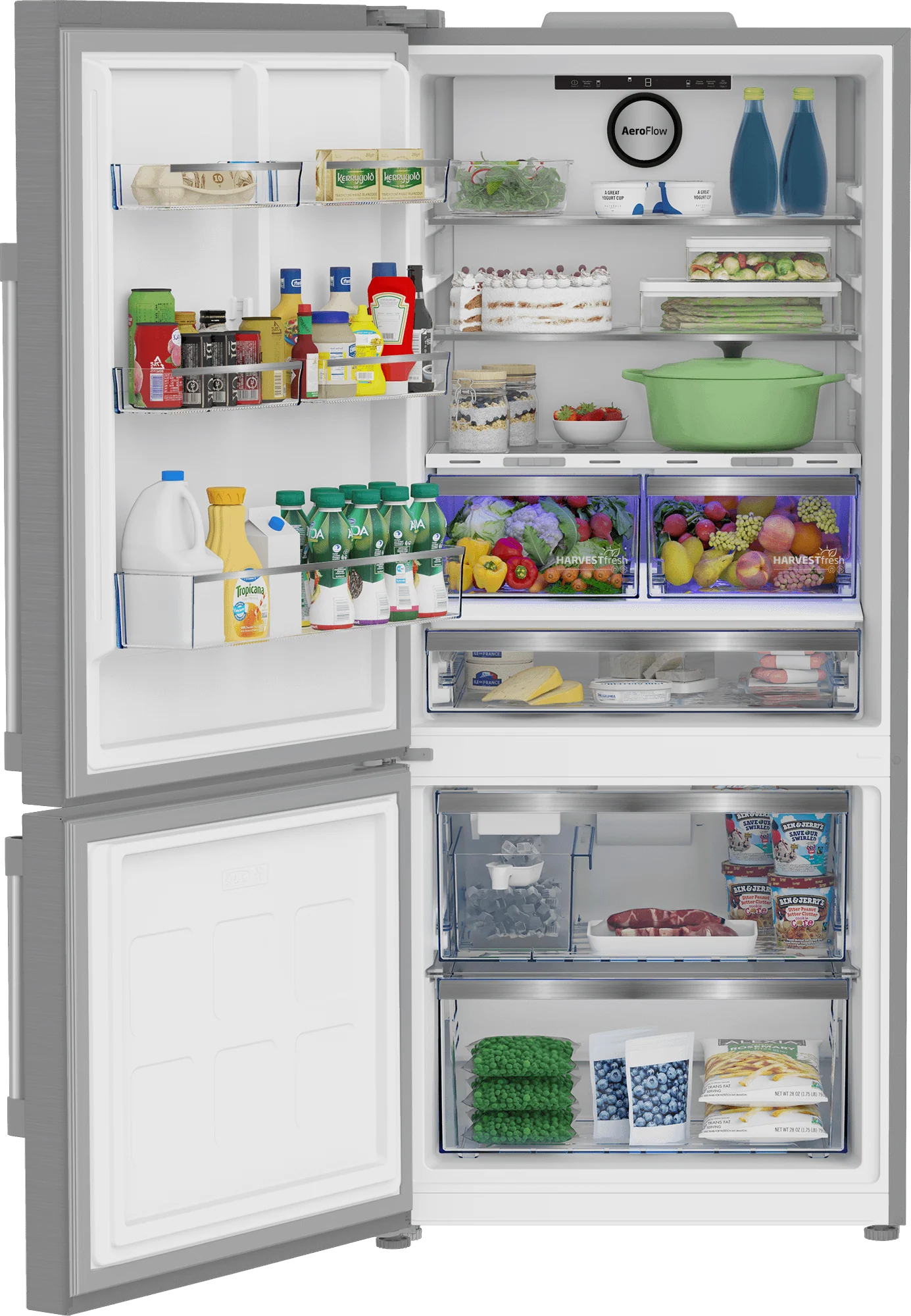Beko BFBF30216SSIML 30" Bottom Freezer Refrigerator - Image 5