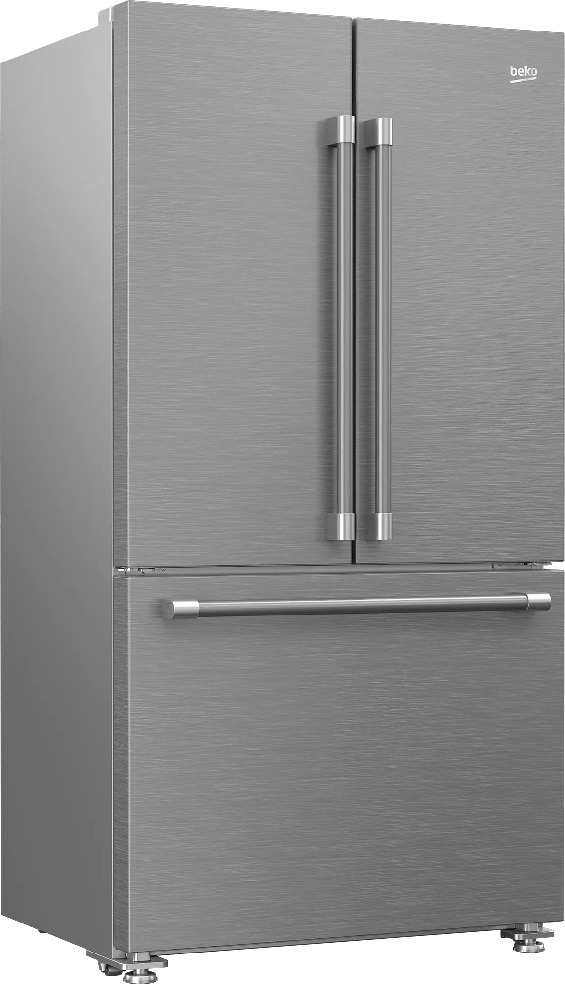 36" French Three-Door Stainless Steel Refrigerator with Auto Ice Maker, Water Dispenser - Image 2