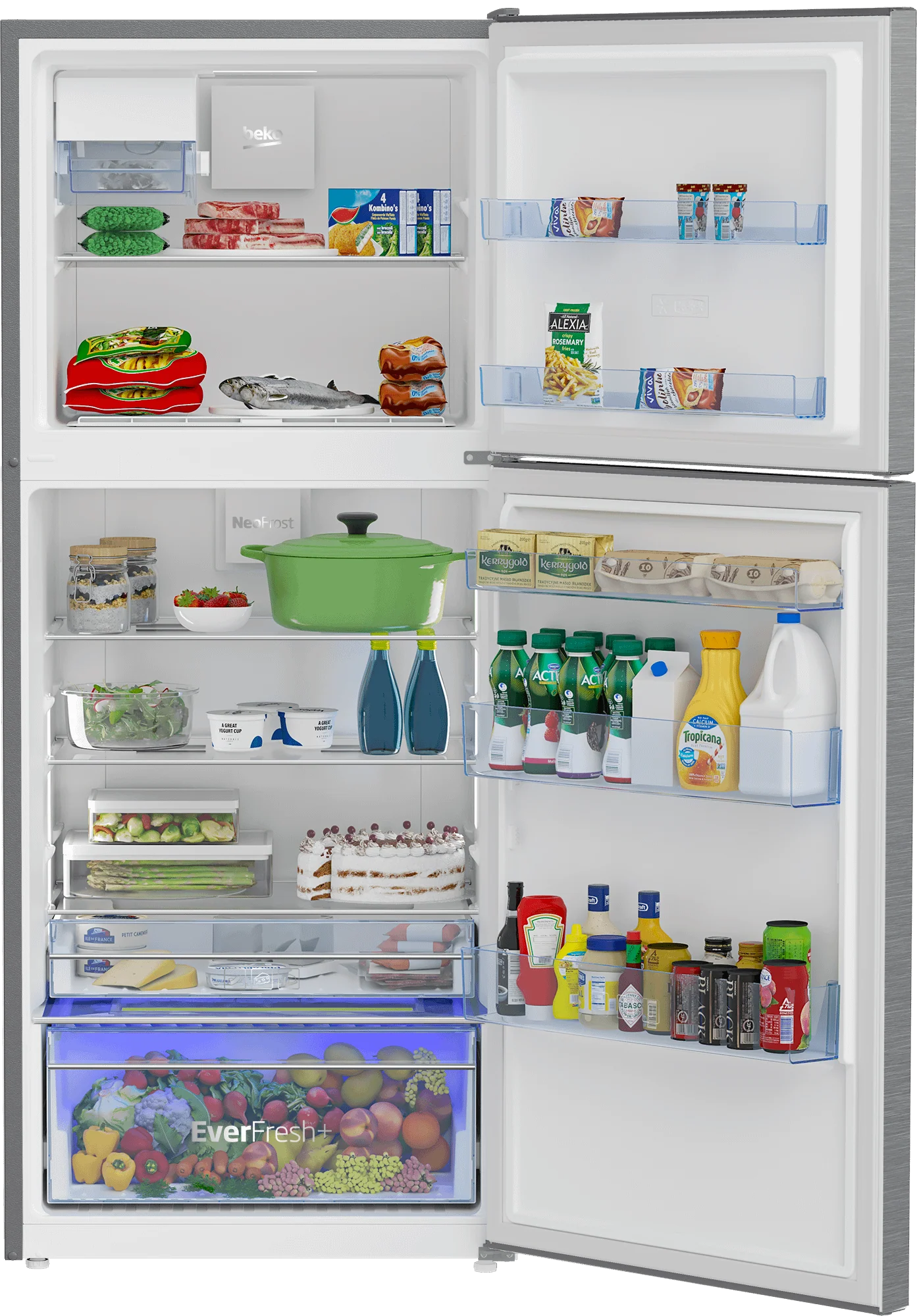 Beko 28" Freezer Top Stainless Steel Refrigerator with Auto Ice Maker and Everfresh - Image 3