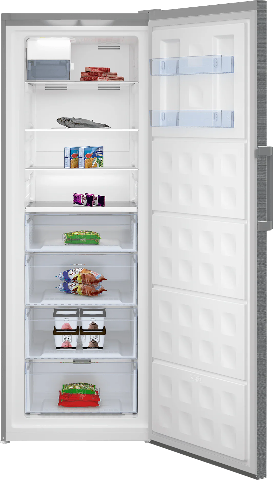 Beko BUFR2715SSIM 28" Manhattan Stainless Steel Upright Freezer with Auto Ice Maker - Image 3
