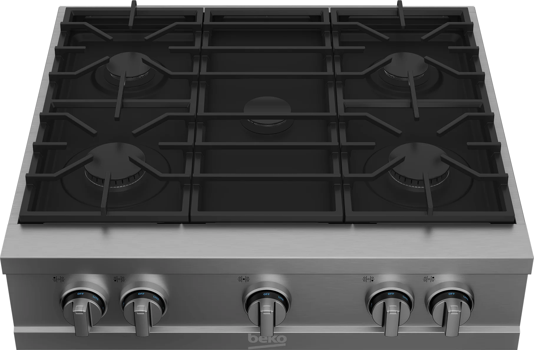 Beko 30" Stainless Steel Pro-Style Built-in Gas Range Top - Image 3