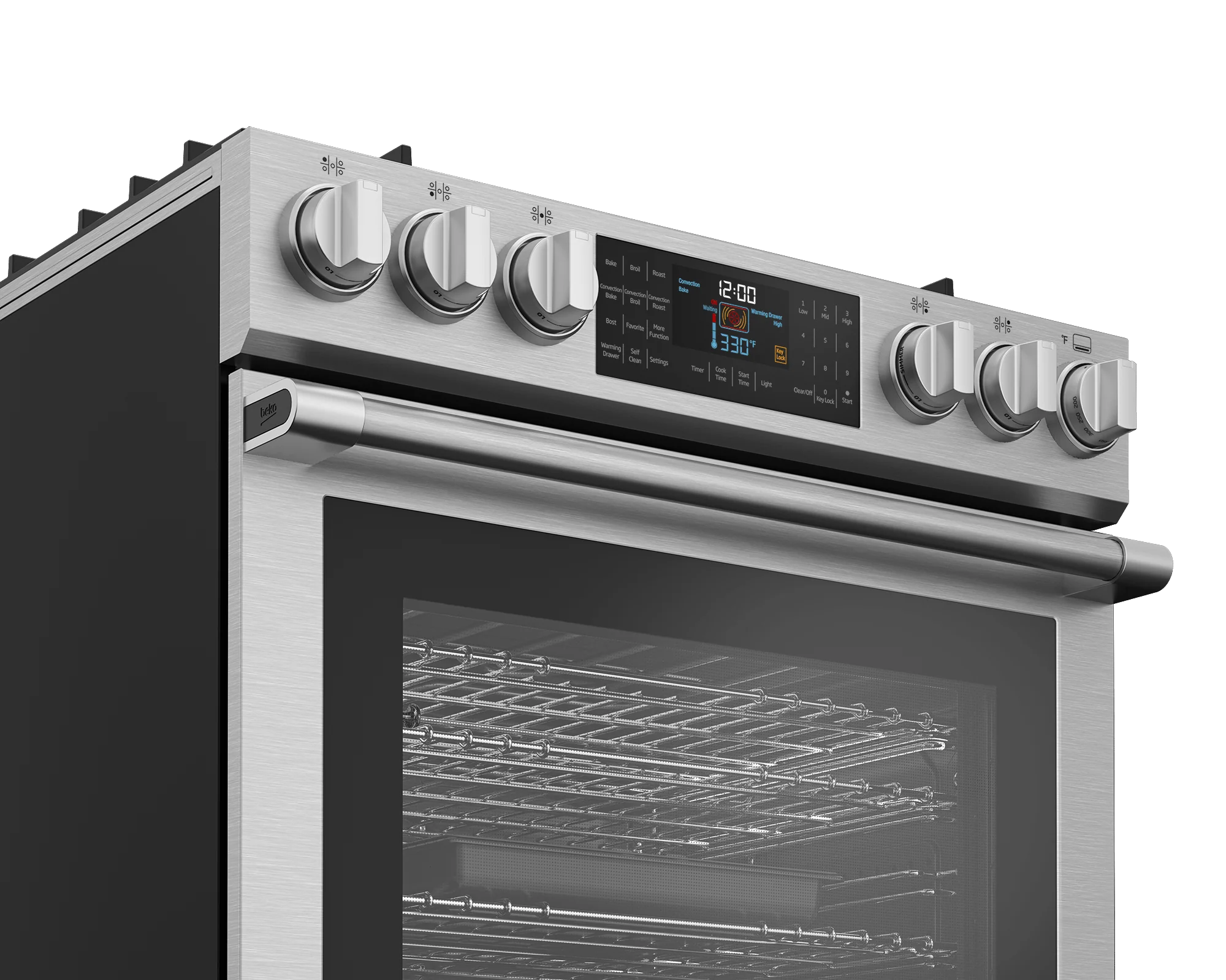 Beko SLDF30542SS 30" Stainless Steel Slide-In Dual Fuel Range - Image 3